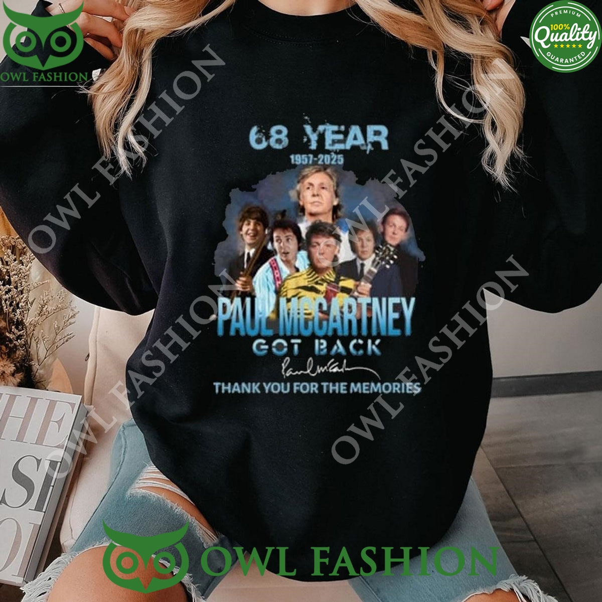 68 Year 1957-2025 Paul Mccartney Got Back Memories 2D - Adult & Kids T-Shirts, Sweatshirts & Hoodies apparel design preview 1