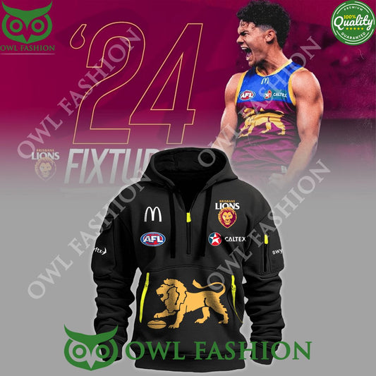 AFL Brisbane Lions 24 Fixture Half Zip Limited 2024 - Adult & Kids T-Shirts, Sweatshirts & Hoodies apparel design preview 1