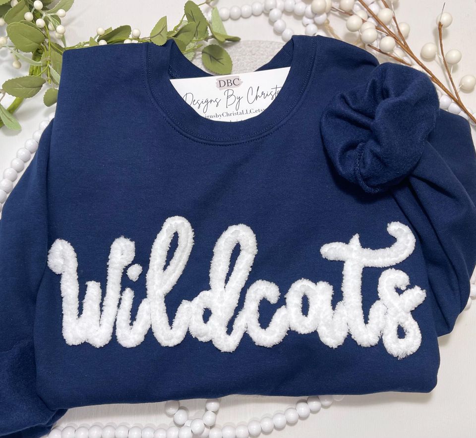 Wildcats Spirit with 3D Yarn Embroidery, Custom Team - Adult & Kids T-Shirts, Sweatshirts & Hoodies apparel design preview 1