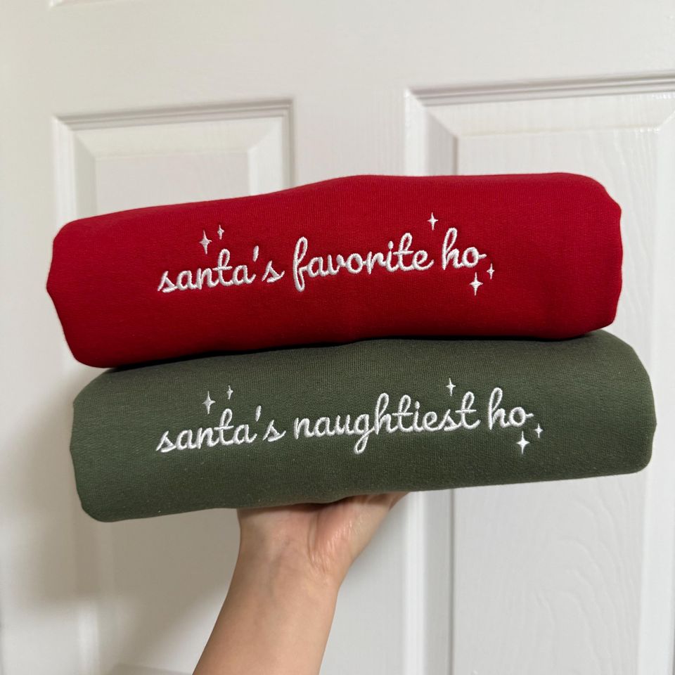 Santas Favorite or Naughtiest Ho Christmas - Adult & Kids T-Shirts, Sweatshirts & Hoodies apparel design preview 1