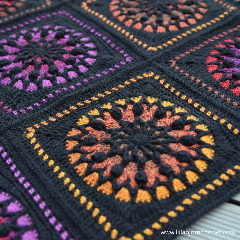 Stained Glass Crochet Square PATTERN: Midsommar - Adult & Kids T-Shirts, Sweatshirts & Hoodies apparel design preview 1