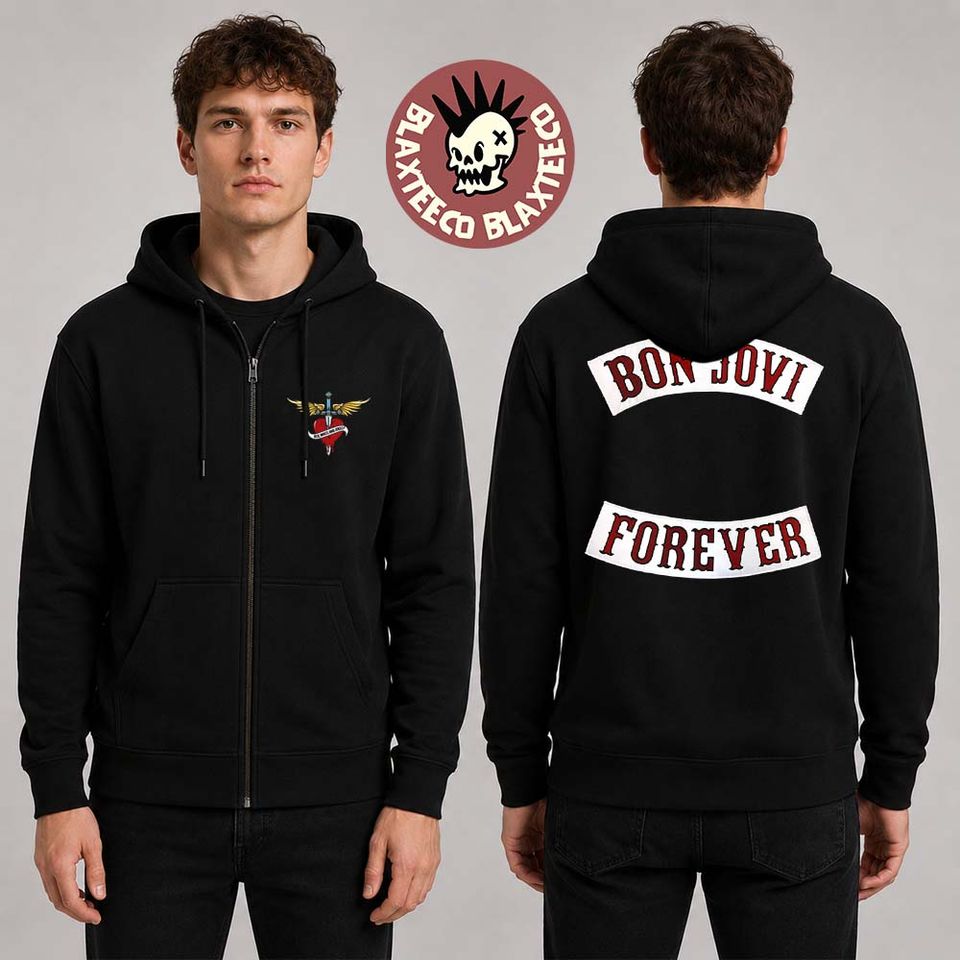 Bon Jovi Forever Tour 2026 Heart And Dagger Double - Adult & Kids T-Shirts, Sweatshirts & Hoodies apparel design preview 1