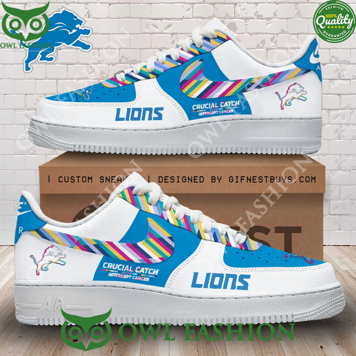 Detroit Lions Crucial Catch Intercept Cancer Air - Adult & Kids T-Shirts, Sweatshirts & Hoodies apparel design preview 1
