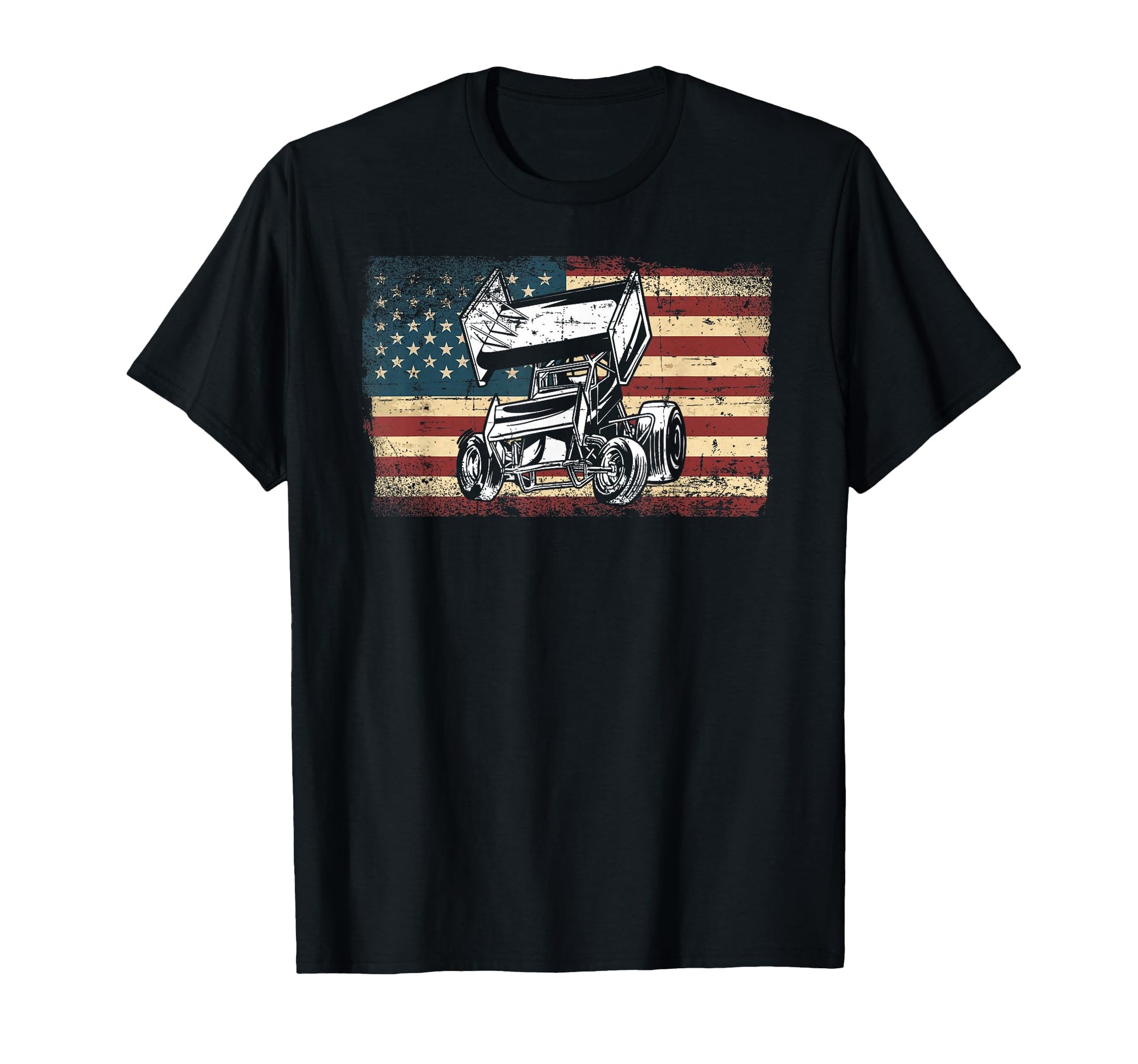Dirt Track Racing Sprint Car American T-Shirt - Unique Graphic Men Women - T-Shirt, Sweatshirt, Hoodie