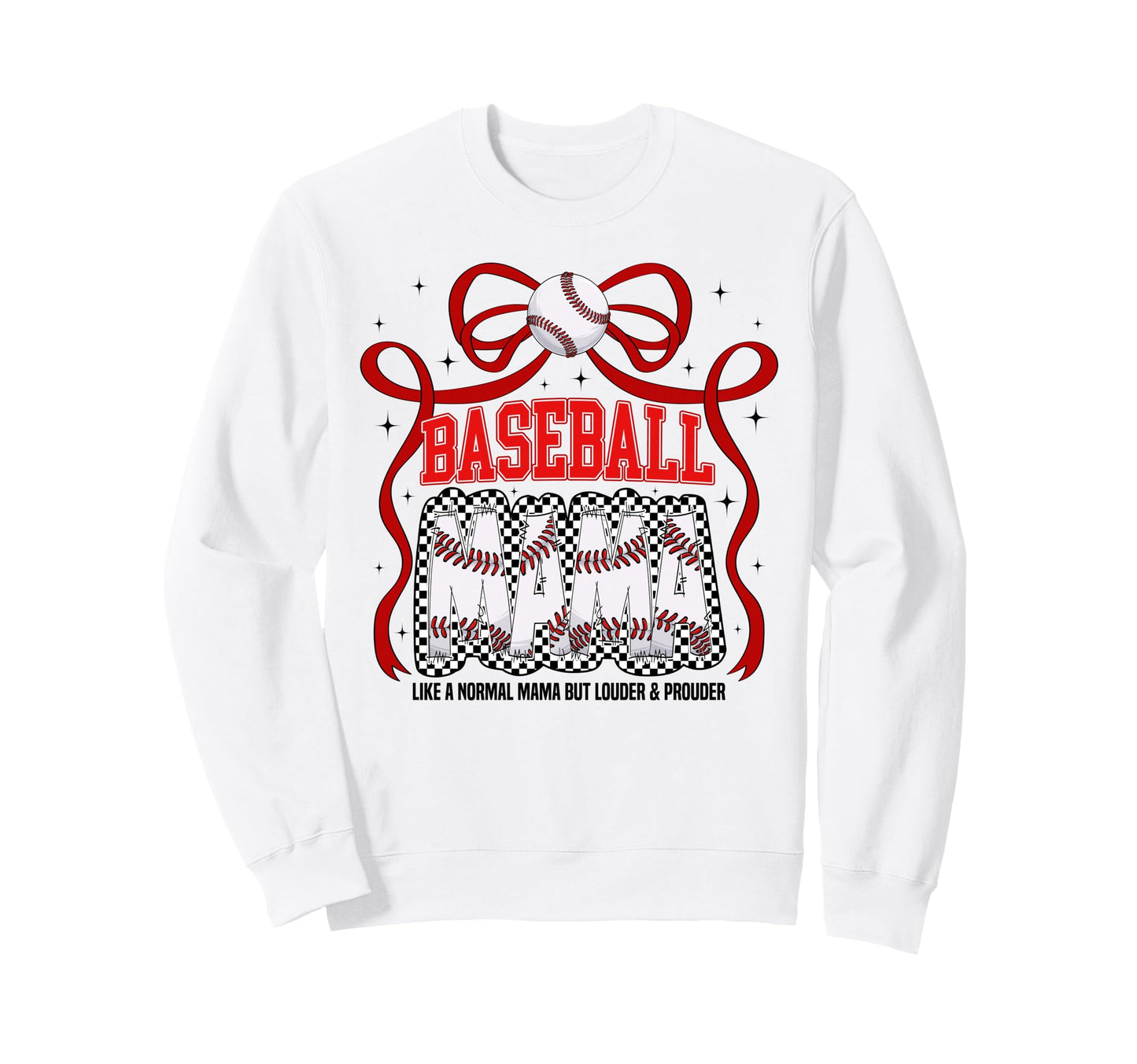 Baseball Mama Mom Coquette Sweatshirt - Fun Novelty Design for Adults - T-Shirt, Sweatshirt, Hoodie