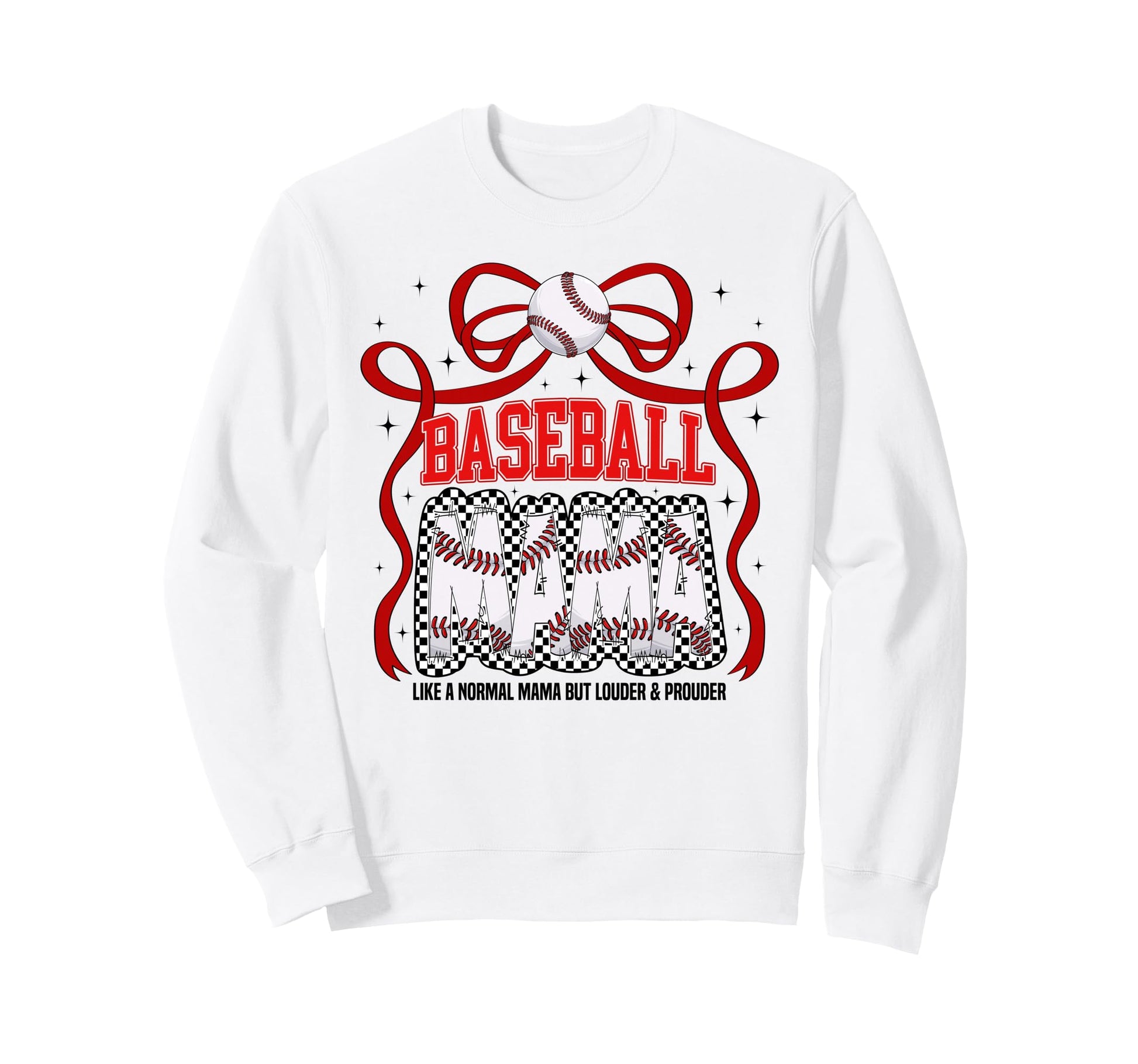 Baseball Mama Mom Coquette Sweatshirt - Fun Novelty Design for Adults - T-Shirt, Sweatshirt, Hoodie