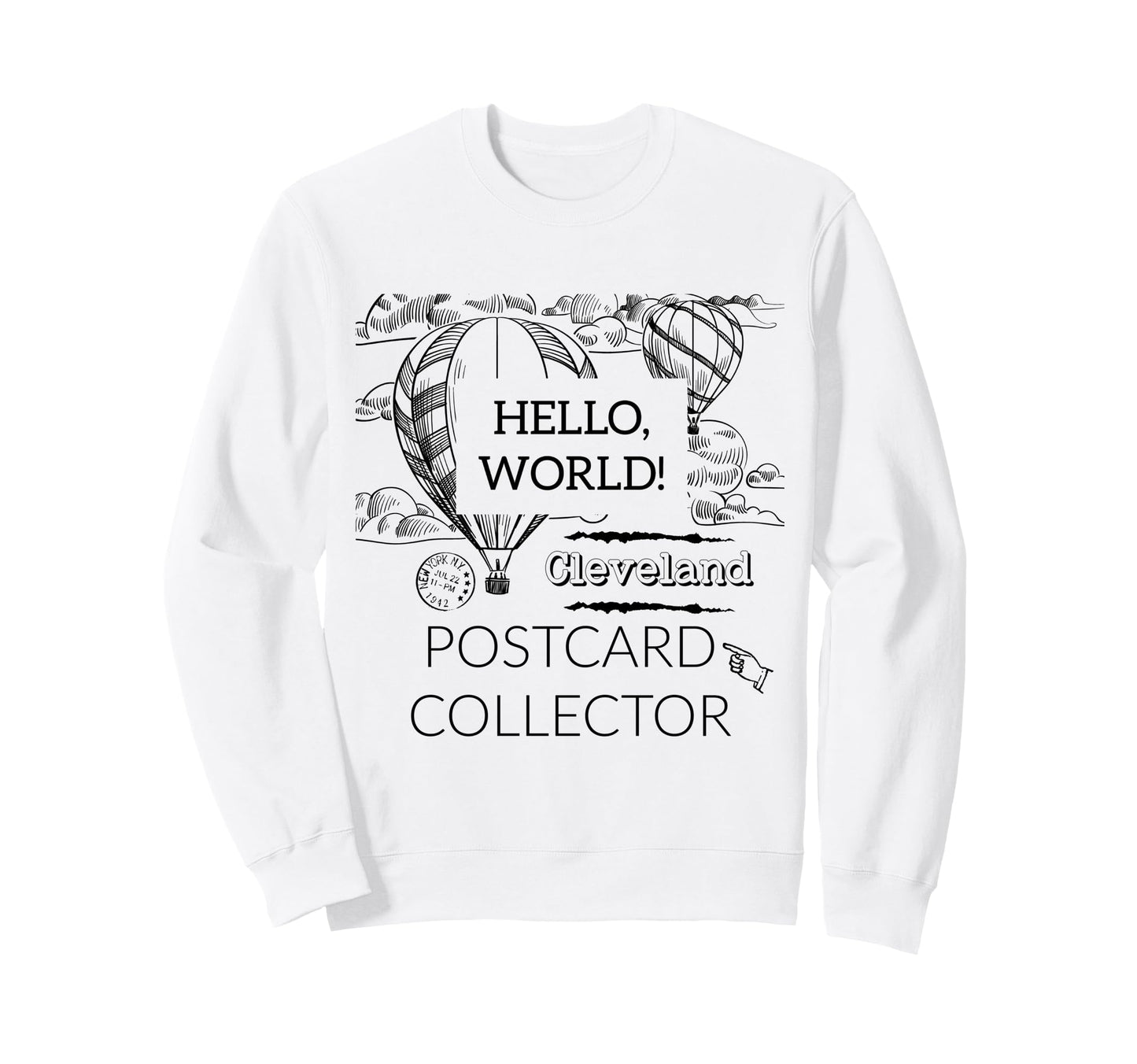 Postcard Collector Deltiologist Hobby Sweatshirt - Minimalist Print Unisex - T-Shirt, Sweatshirt, Hoodie