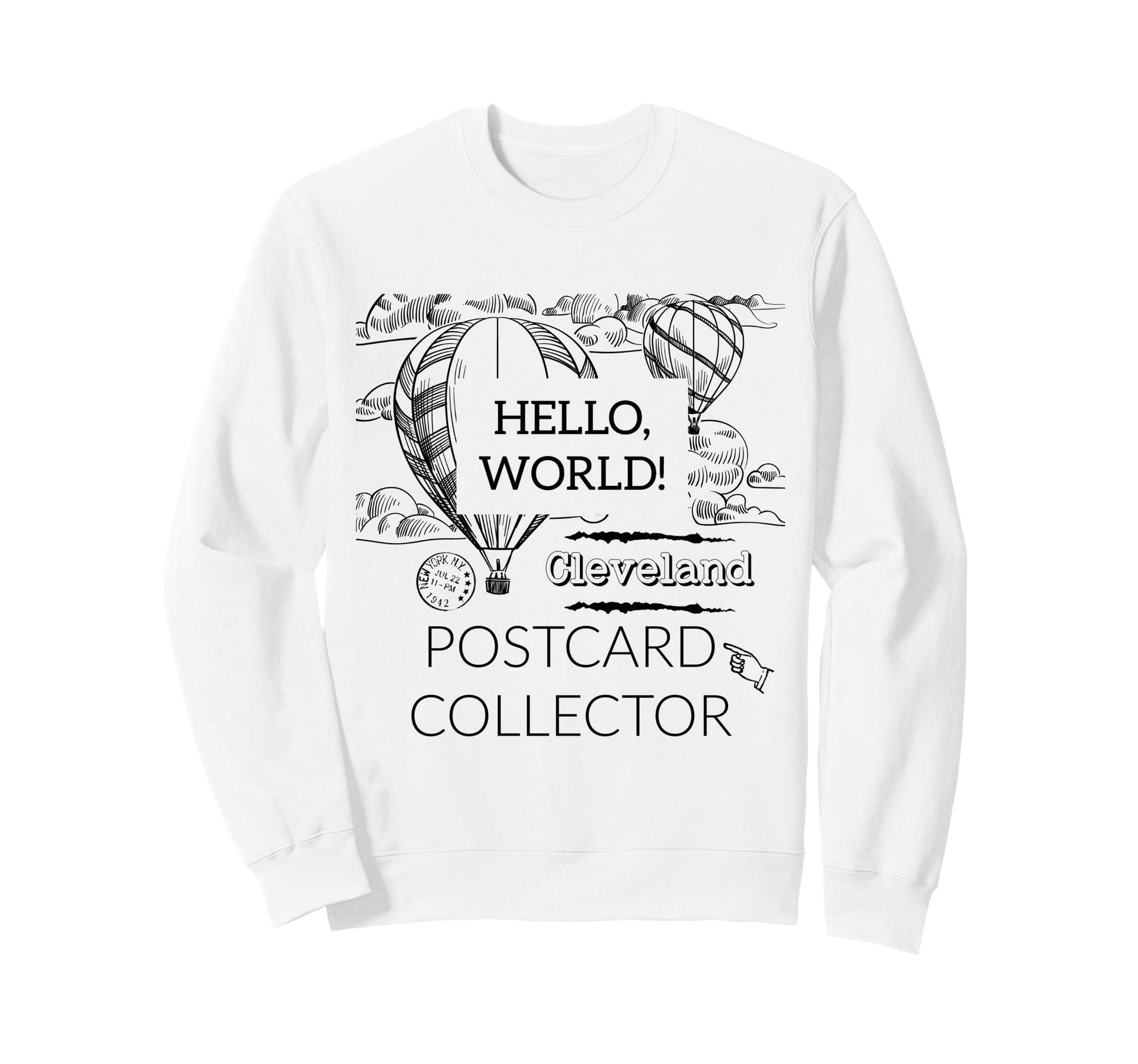 Postcard Collector Deltiologist Hobby Sweatshirt - Minimalist Print Unisex - T-Shirt, Sweatshirt, Hoodie
