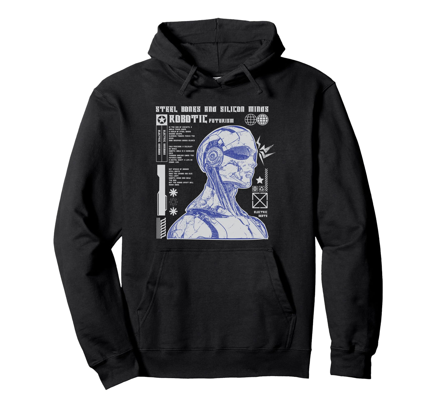 Y2K Robot Bold Urban Graffiti Hoodie - Custom Art Print for Adults - T-Shirt, Sweatshirt, Hoodie