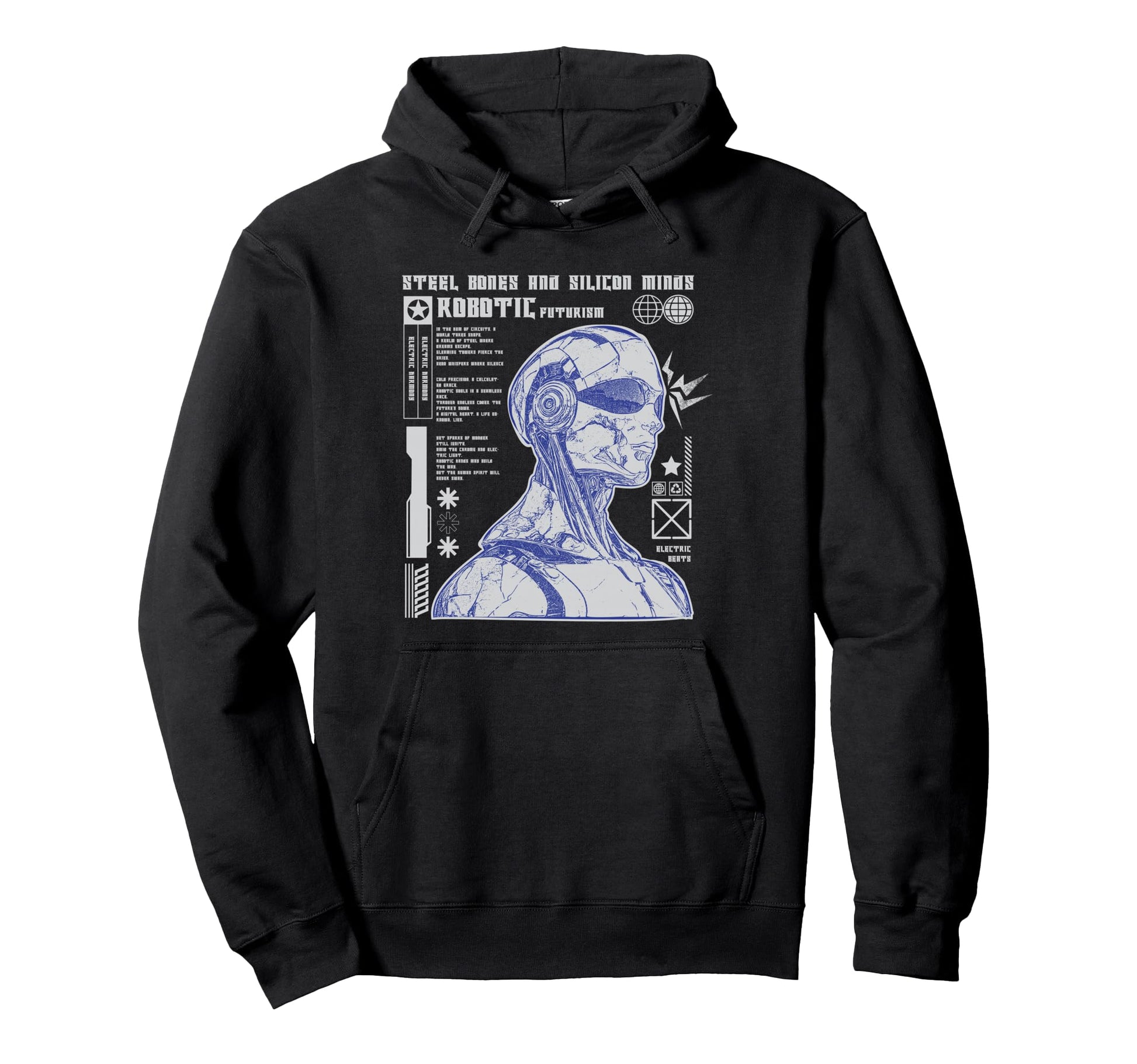 Y2K Robot Bold Urban Graffiti Hoodie - Custom Art Print for Adults - T-Shirt, Sweatshirt, Hoodie