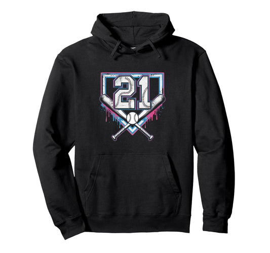 21Th Birthday Baseball Home Ice Cream Hoodie - Streetwear Style Men Women - T-Shirt, Sweatshirt, Hoodie
