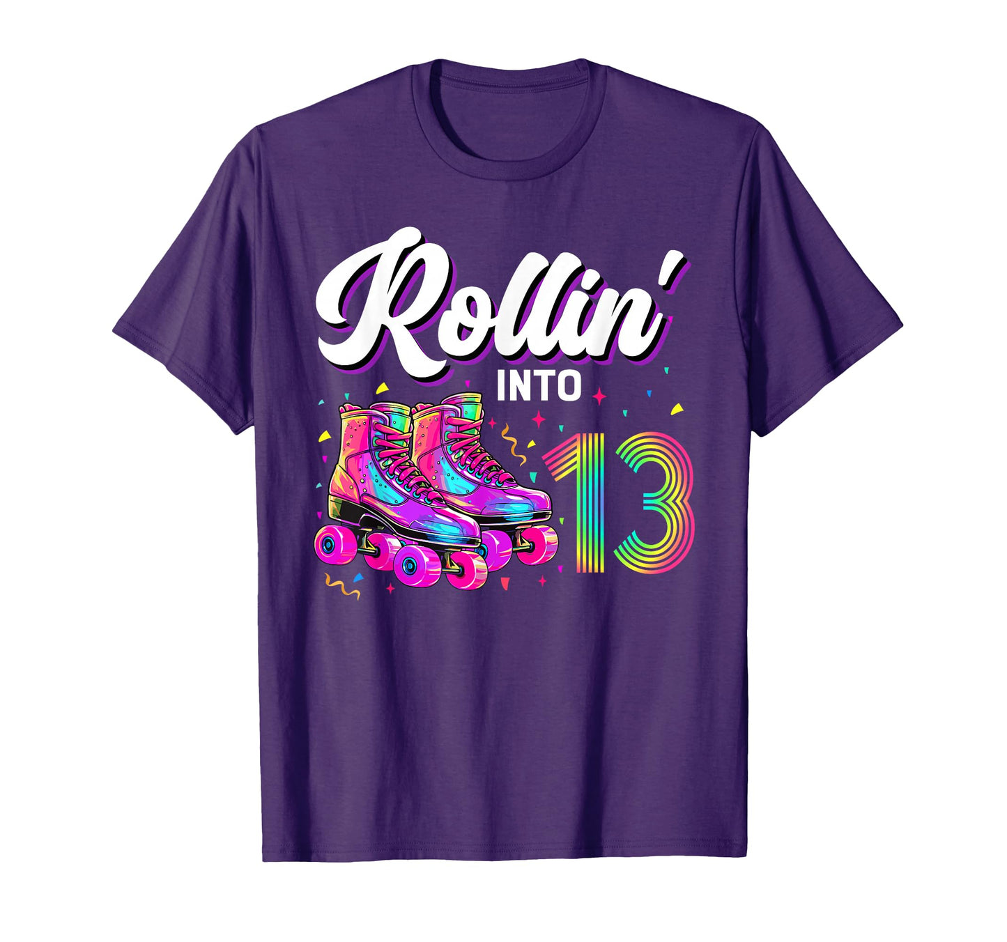 13Th Birthday 13 Year Old Roller Skate T-Shirt - Unique Graphic Men Women - T-Shirt, Sweatshirt, Hoodie