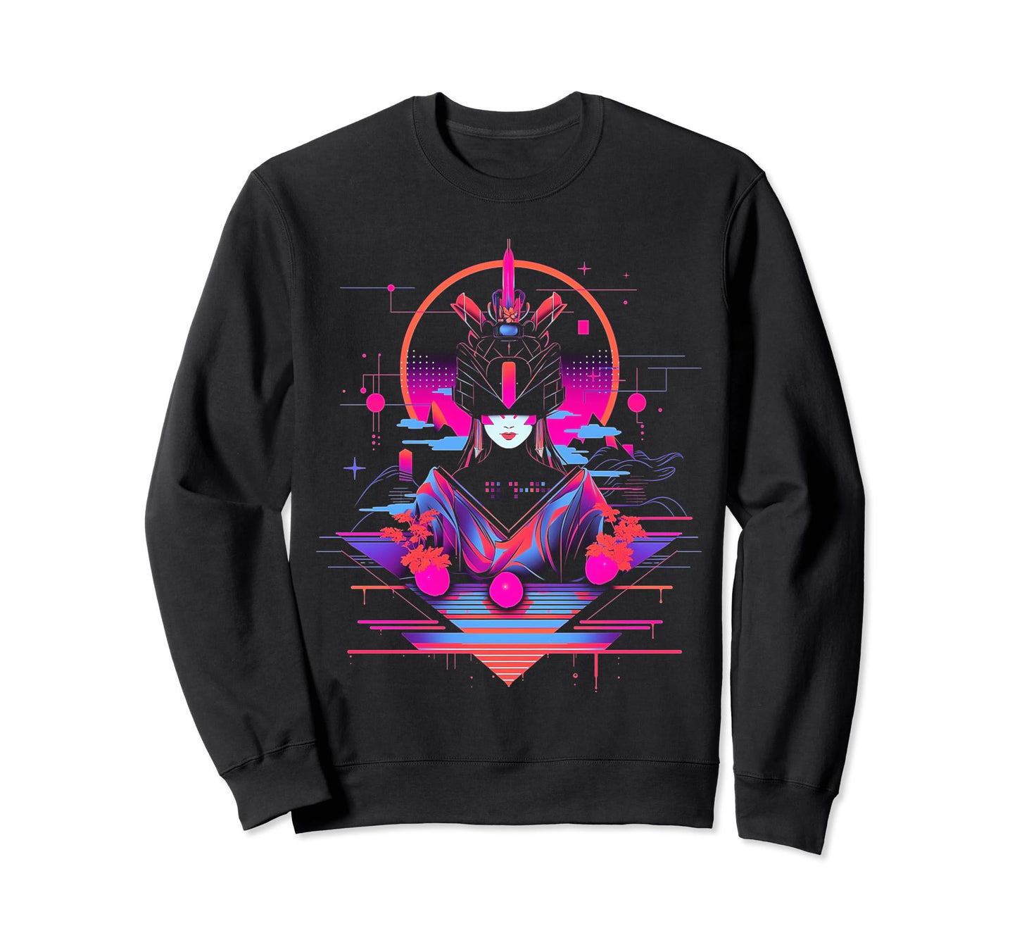 Vaporwave Geisha 80S Synthwave 39 Sweatshirt - Trendy Graphic Unisex - T-Shirt, Sweatshirt, Hoodie