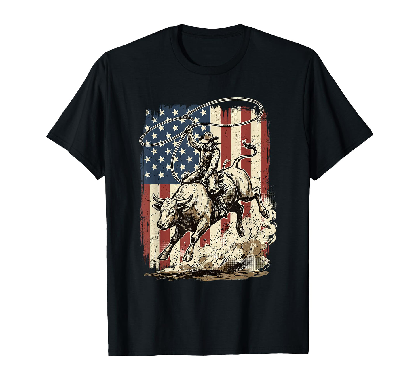 Patriotic Rodeo Bull Rider Cowboy T-Shirt - Unique Graphic for Adults - T-Shirt, Sweatshirt, Hoodie