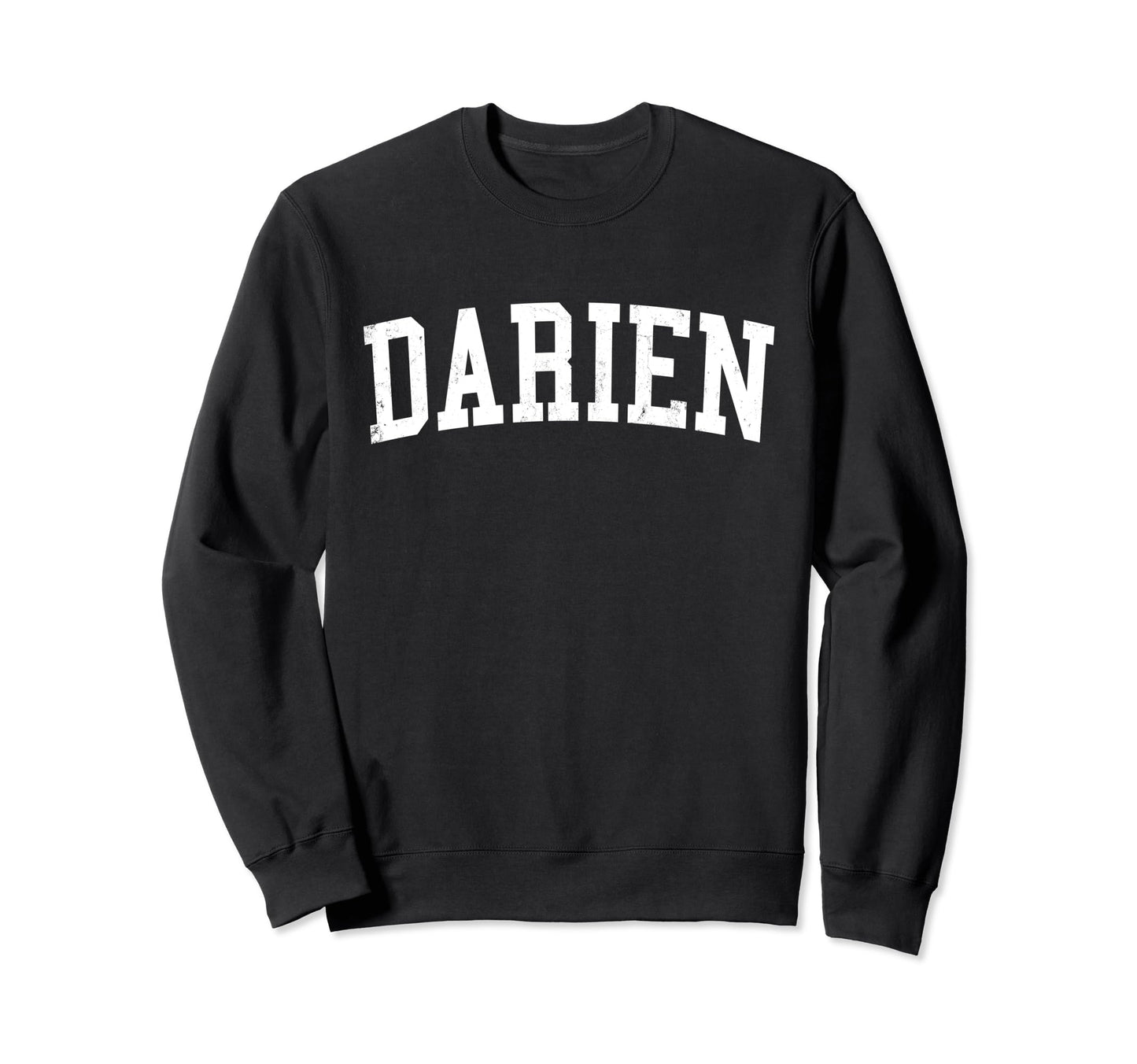 Darien Il Distressed White Sweatshirt - Fun Novelty Design Men Women - T-Shirt, Sweatshirt, Hoodie