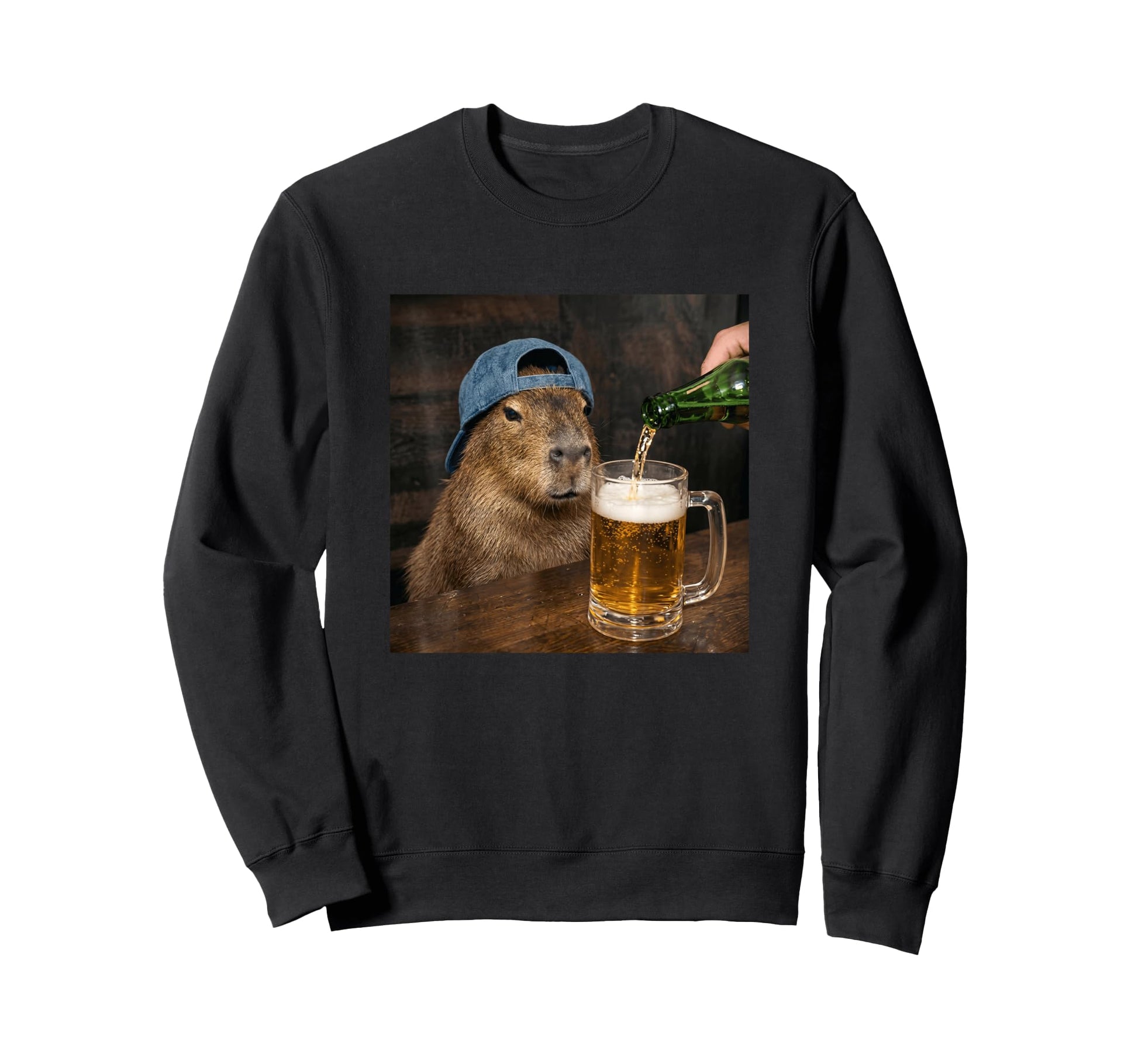 Capybara Drinking Beer Funny Animal Sweatshirt - Novelty Apparel Men Women - T-Shirt, Sweatshirt, Hoodie