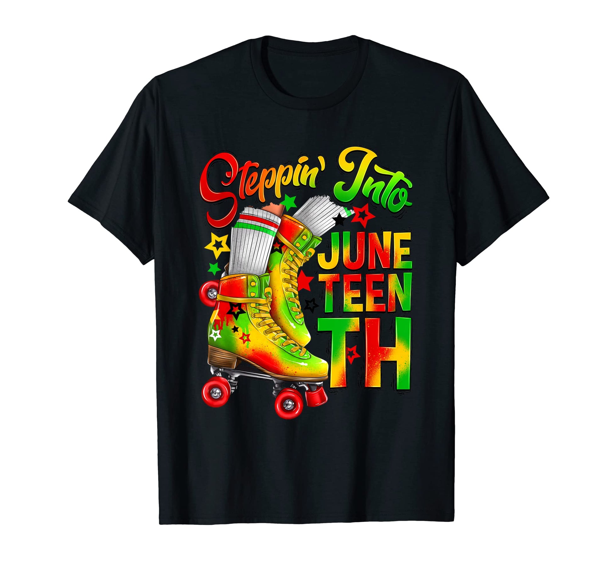 Roller Skate Juneteenth Steppin Into T-Shirt - Minimalist Print Men Women - T-Shirt, Sweatshirt, Hoodie