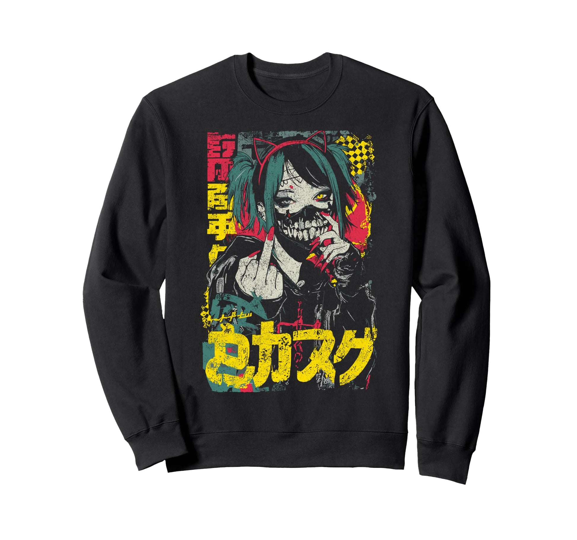 Japanese Streetwear Gothic Emo Sweatshirt - Custom Art Print Unisex - T-Shirt, Sweatshirt, Hoodie