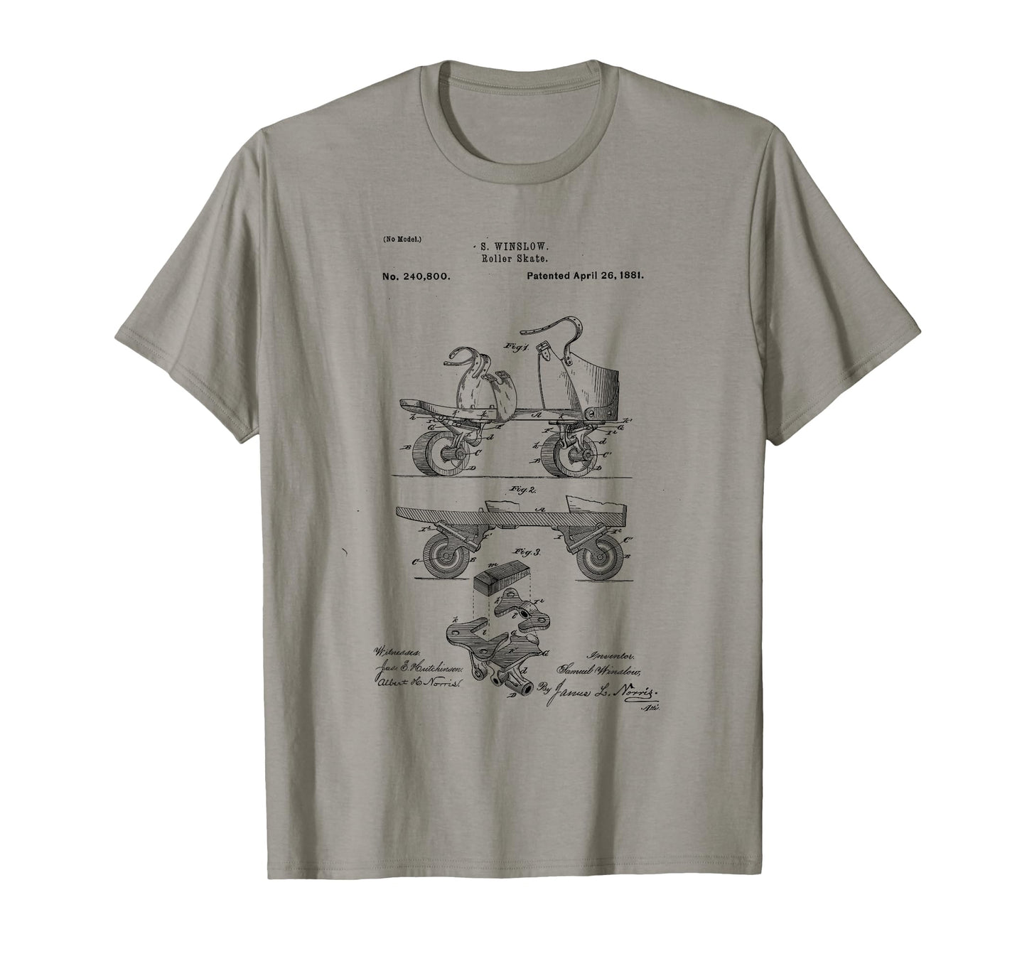 Roller Skate Patent Blueprint Roller T-Shirt - Graphic Print for Adults - T-Shirt, Sweatshirt, Hoodie