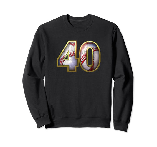 40Th Birthday Baseball Pattern Gift Sweatshirt - Graphic Print Unisex - T-Shirt, Sweatshirt, Hoodie