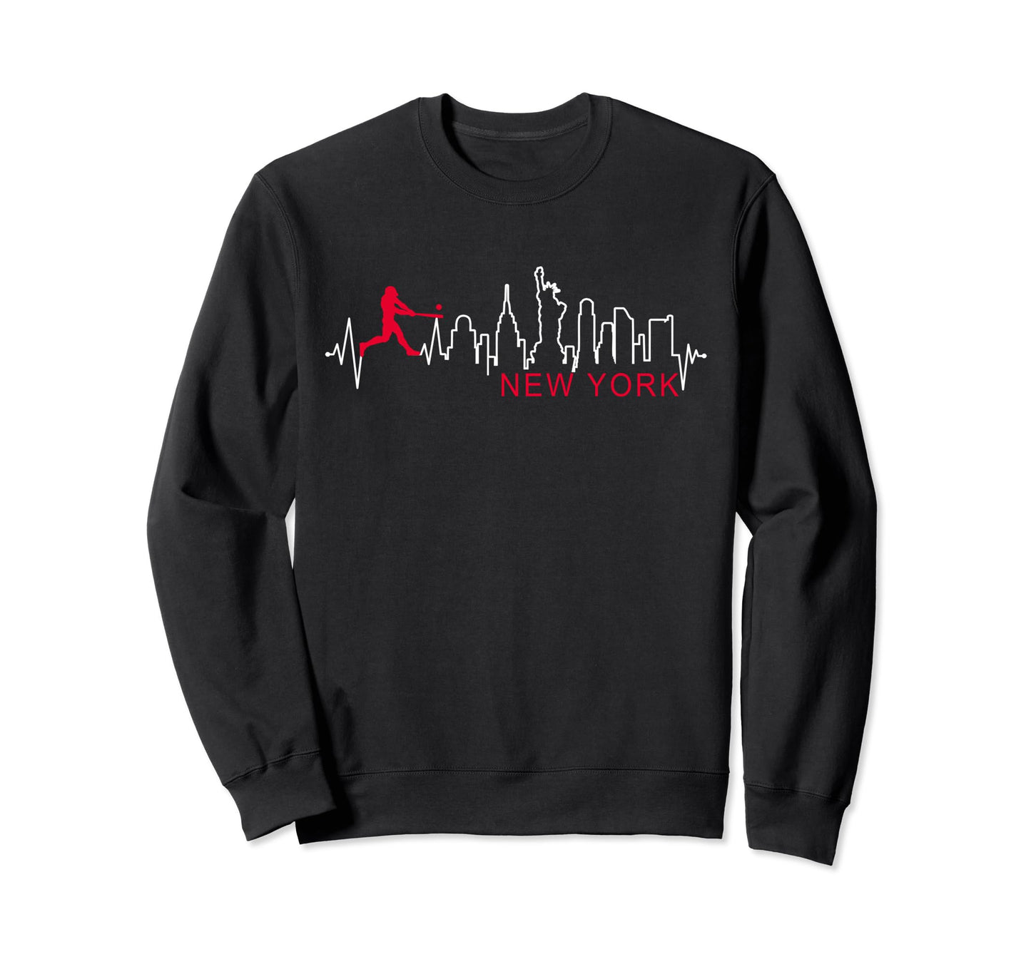 New York Skyline City Baseball Sweatshirt - Unique Graphic Men Women - T-Shirt, Sweatshirt, Hoodie