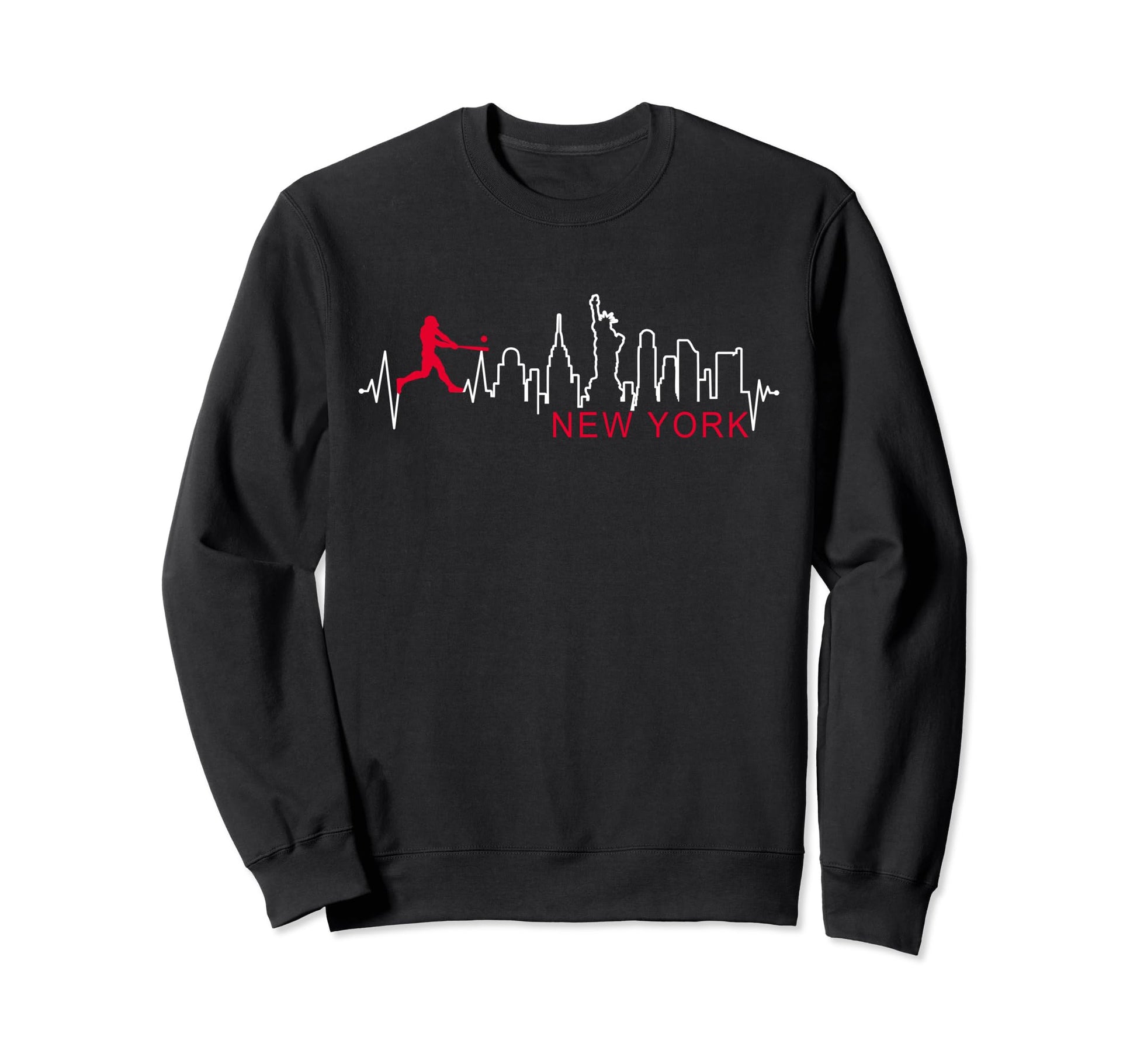 New York Skyline City Baseball Sweatshirt - Unique Graphic Men Women - T-Shirt, Sweatshirt, Hoodie