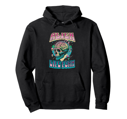 Alien Life Form Alien Head Colorful Hoodie - Novelty Apparel Men Women - T-Shirt, Sweatshirt, Hoodie