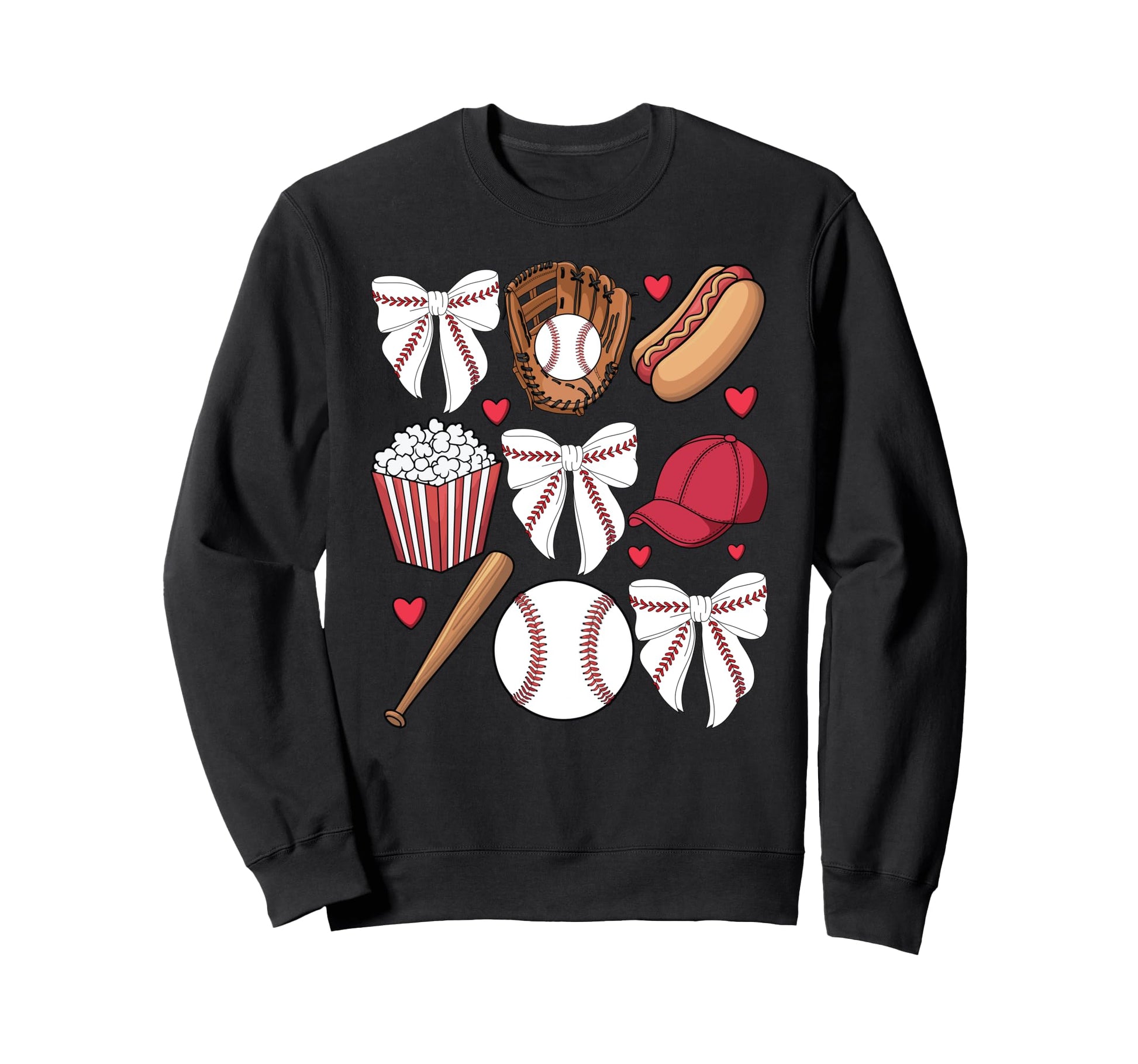 Baseball Coquette Bow Baseball Mom Game Sweatshirt - Graphic Print Unisex - T-Shirt, Sweatshirt, Hoodie