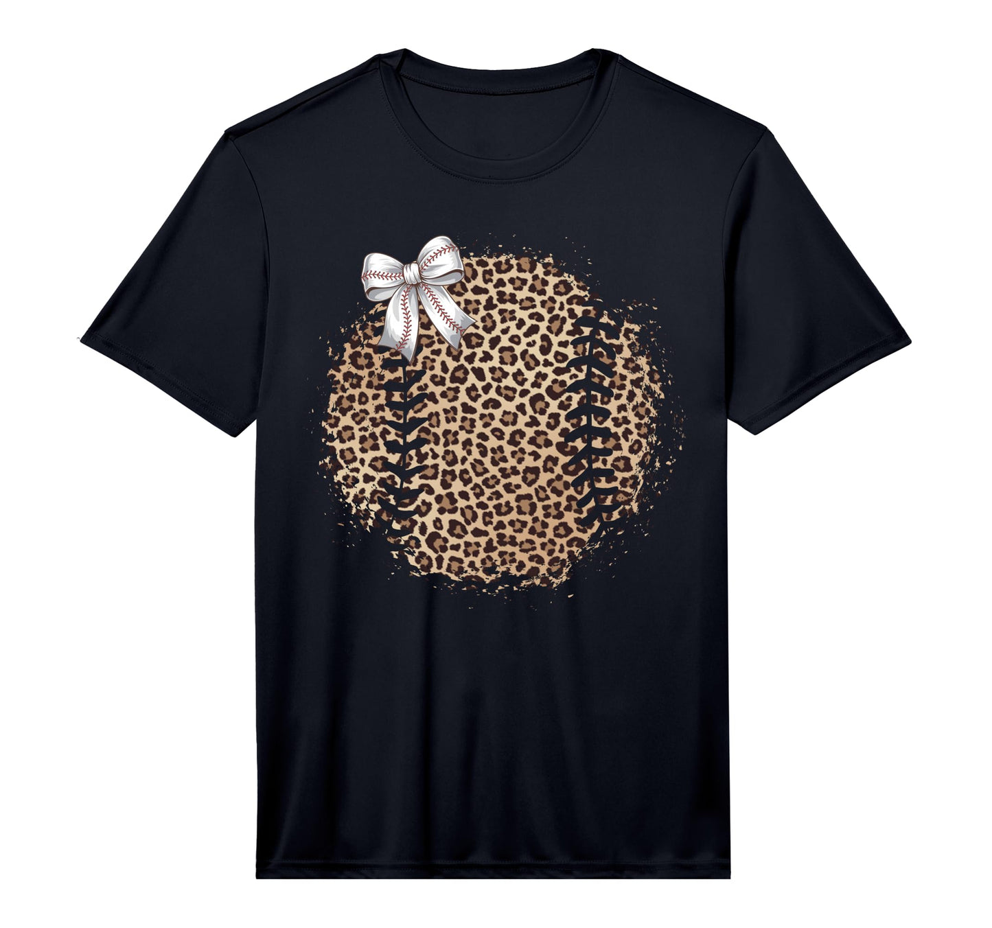 Baseball Mom Leopard Coquette Bow T-Shirt - Unique Graphic for Adults - T-Shirt, Sweatshirt, Hoodie