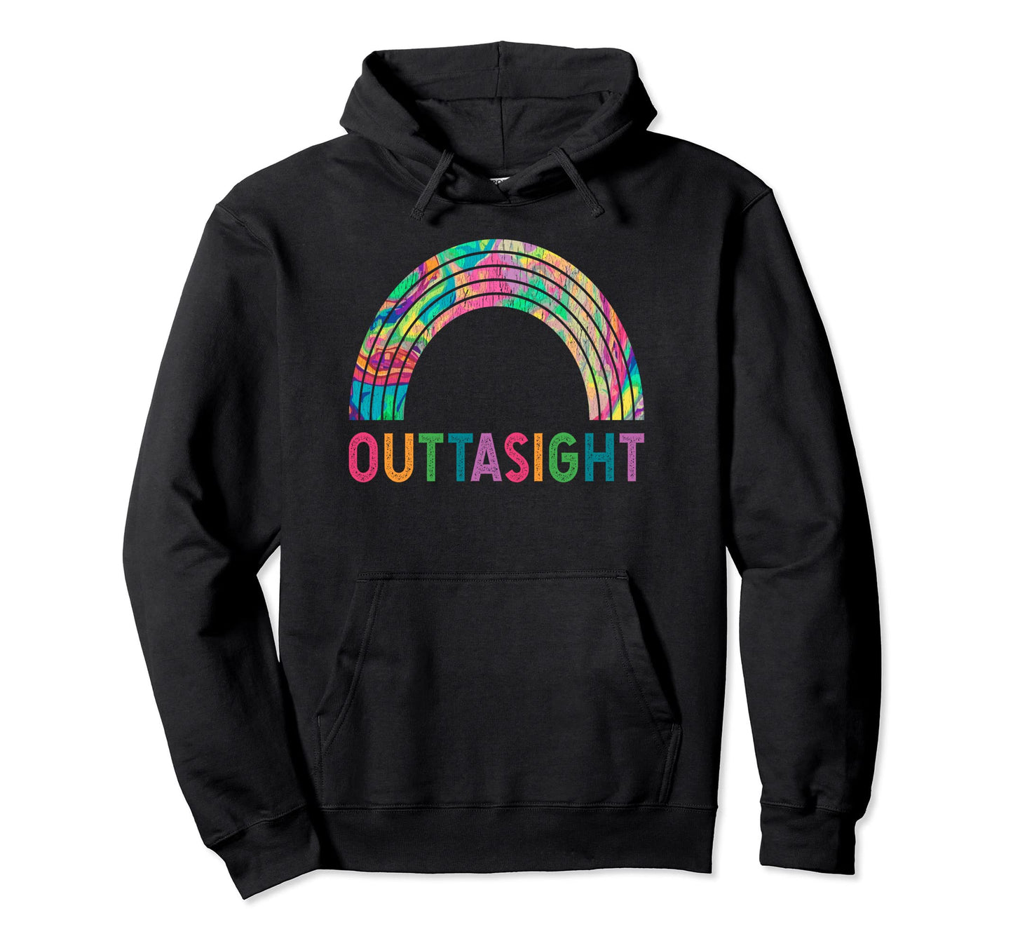 Outtasight Boho Rainbow Psychedelic 60S Hoodie - Unique Graphic Men Women - T-Shirt, Sweatshirt, Hoodie