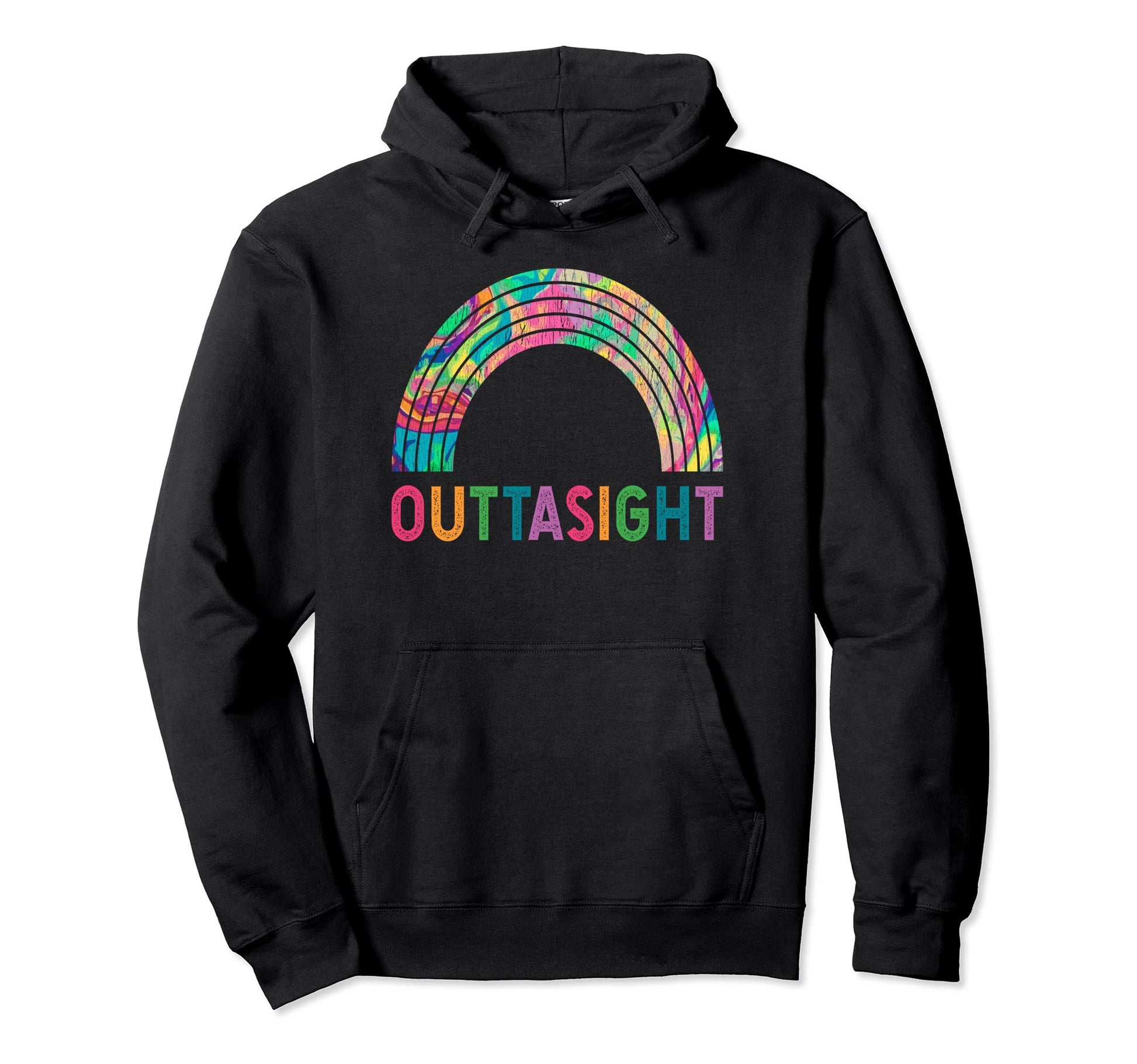 Outtasight Boho Rainbow Psychedelic 60S Hoodie - Unique Graphic Men Women - T-Shirt, Sweatshirt, Hoodie
