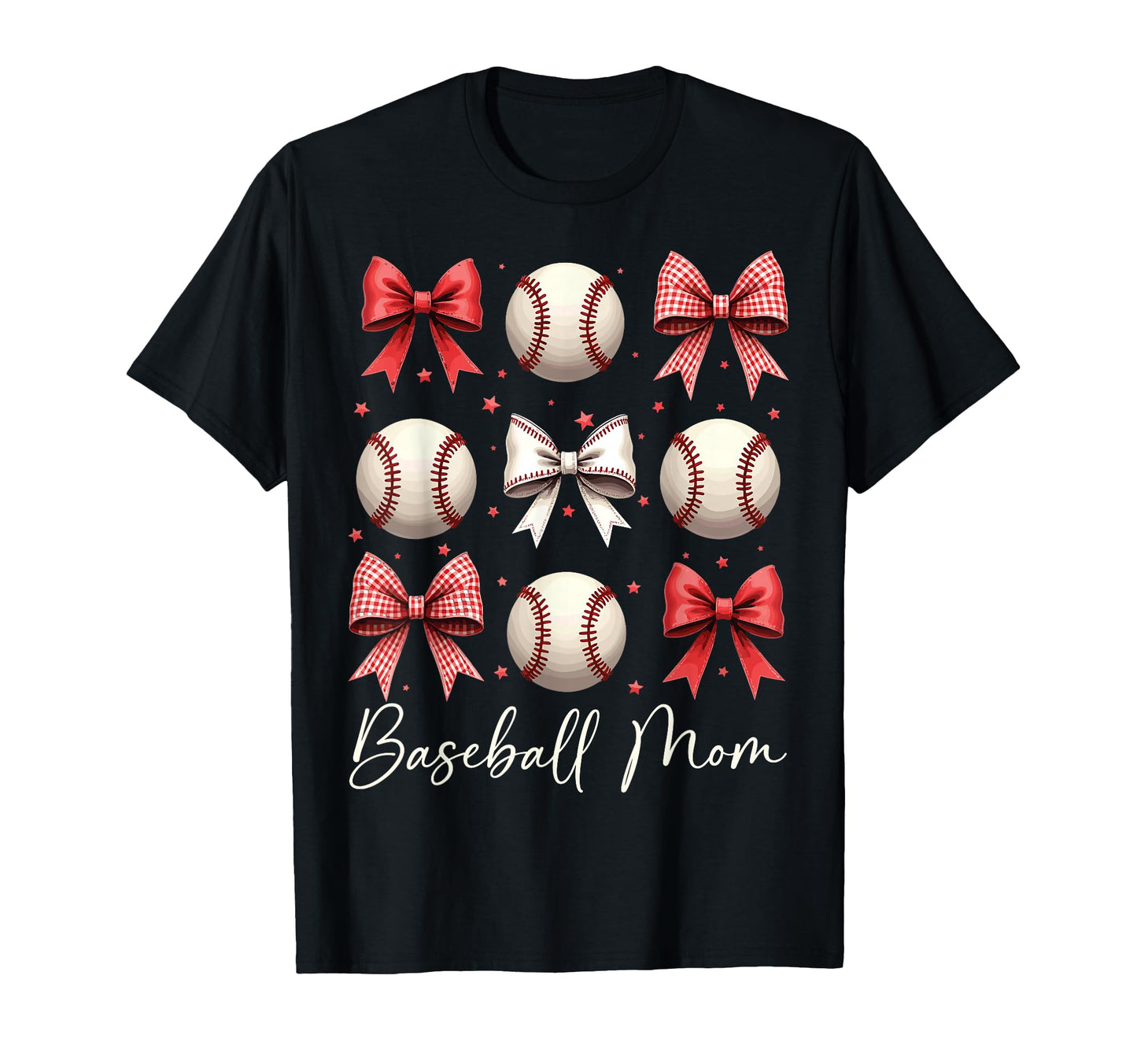 Baseball Mom Funny Coquette Bow T-Shirt - Casual Everyday Wear Men Women - T-Shirt, Sweatshirt, Hoodie