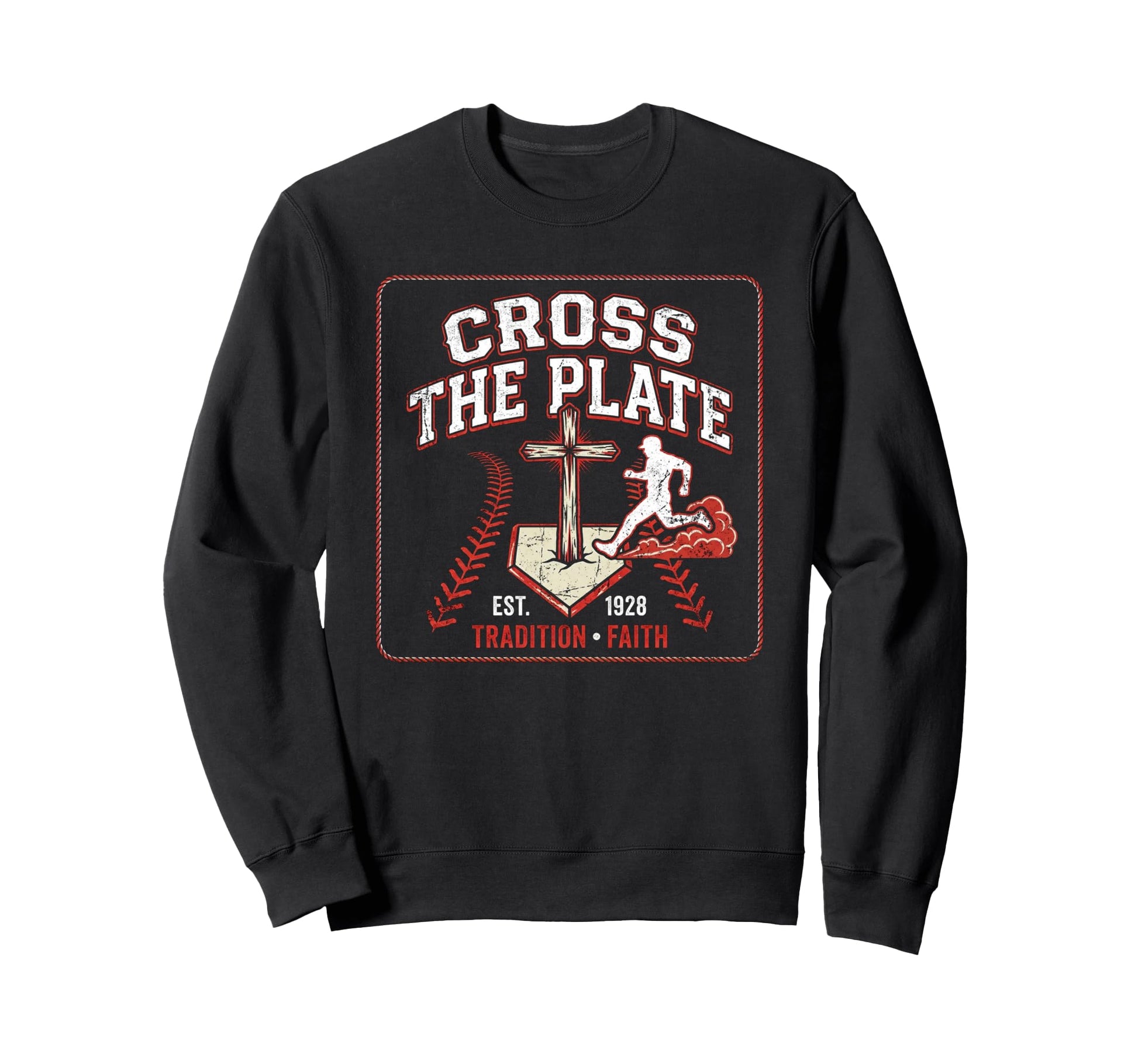 Cross Plate Christian Baseball Faith Sweatshirt - Custom Art Print Unisex - T-Shirt, Sweatshirt, Hoodie