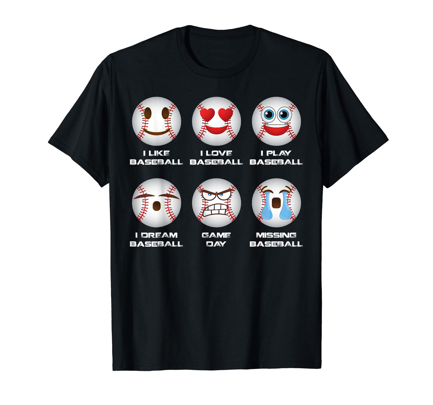 Baseball Emoji I Love Baseball Emoticon T-Shirt - Streetwear Style Unisex - T-Shirt, Sweatshirt, Hoodie