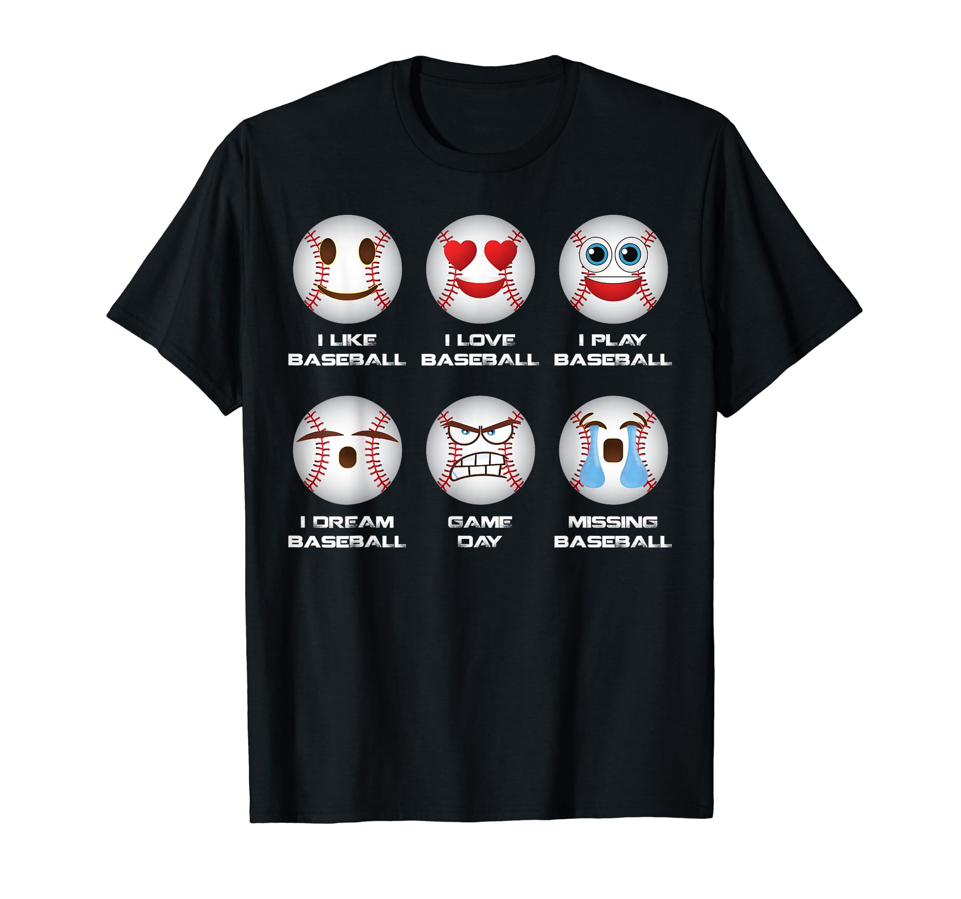 Baseball Emoji I Love Baseball Emoticon T-Shirt - Streetwear Style Unisex - T-Shirt, Sweatshirt, Hoodie