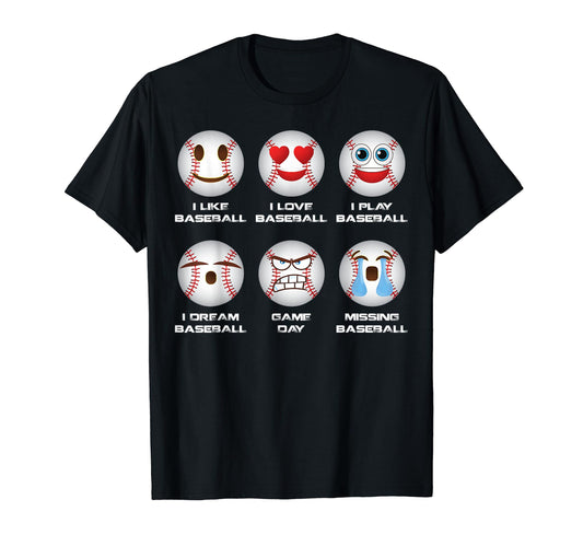 Baseball Emoji I Love Baseball Emoticon T-Shirt - Streetwear Style Unisex - T-Shirt, Sweatshirt, Hoodie