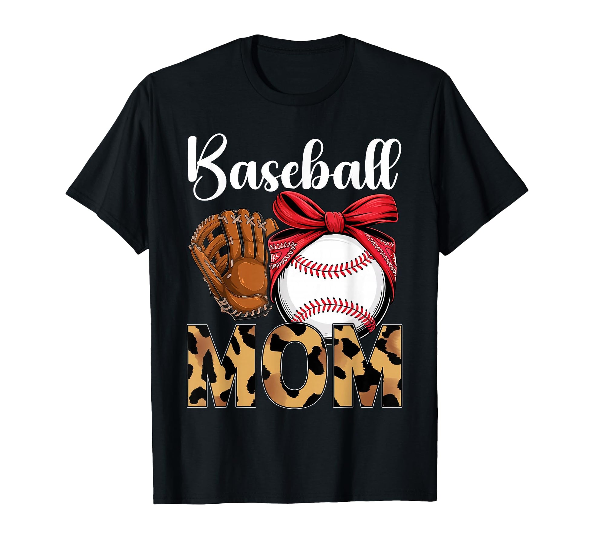 Bleached Baseball Mom Leopard Mothers Day T-Shirt - Graphic Print Men Women - T-Shirt, Sweatshirt, Hoodie