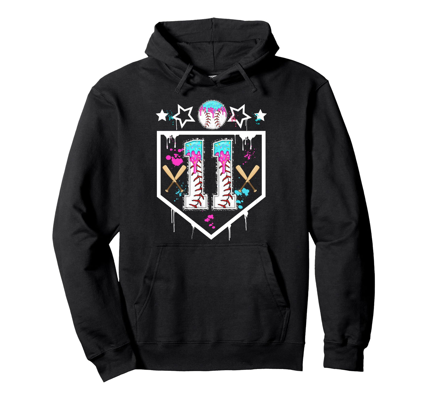Baseball 11 Year Old Ice Cream Drip 11Th Hoodie - Graphic Print Men Women - T-Shirt, Sweatshirt, Hoodie