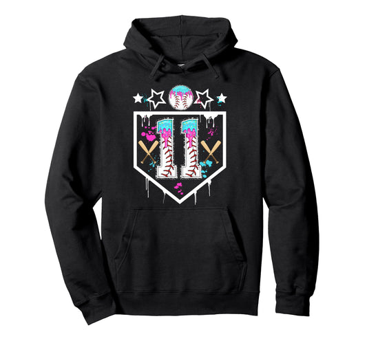 Baseball 11 Year Old Ice Cream Drip 11Th Hoodie - Graphic Print Men Women - T-Shirt, Sweatshirt, Hoodie