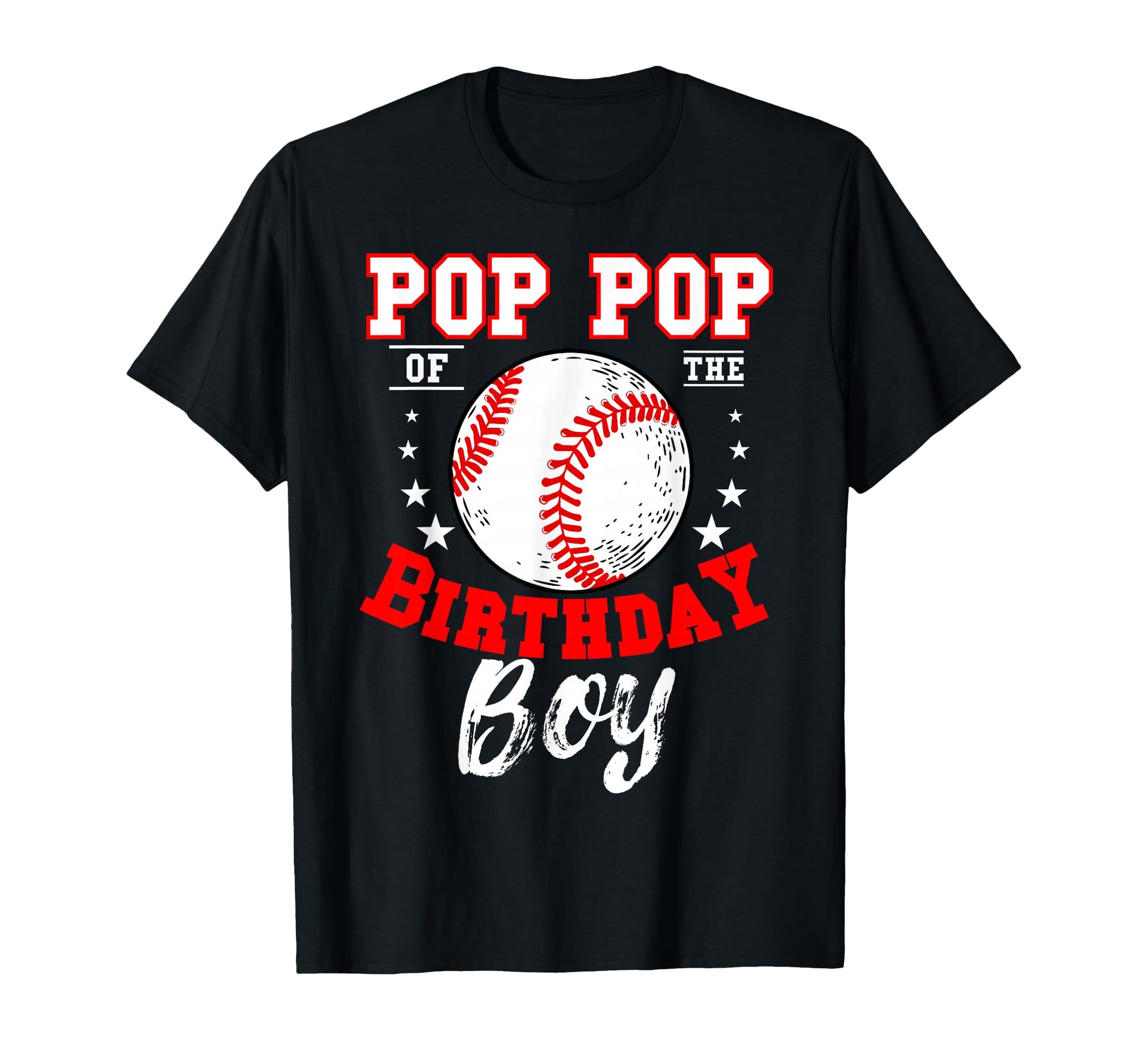 Pop Pop Birthday Baseball Theme Bday T-Shirt - Minimalist Print Men Women - T-Shirt, Sweatshirt, Hoodie