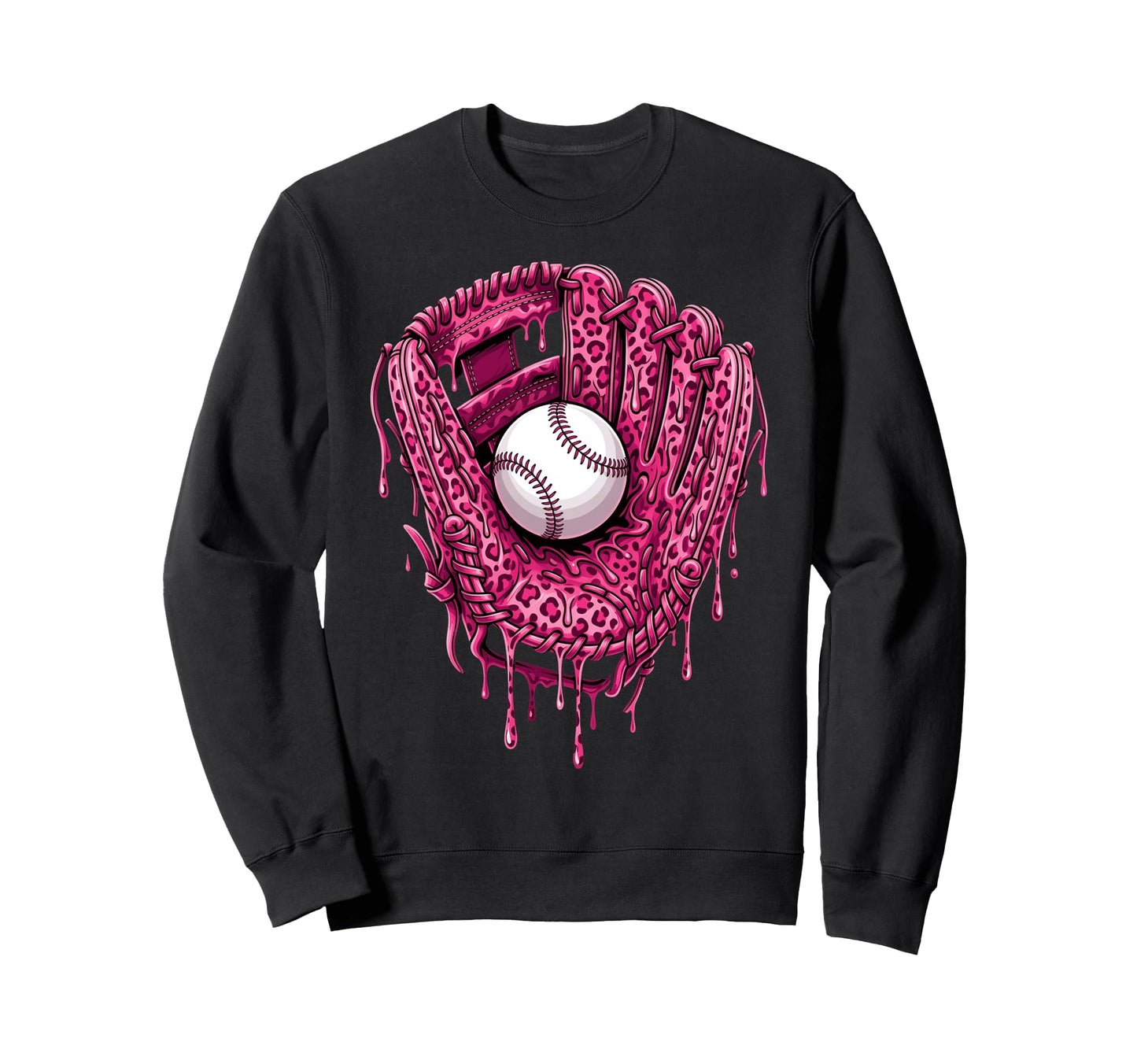 Baseball Drip Leopard Pattern Sweatshirt - Novelty Apparel Men Women - T-Shirt, Sweatshirt, Hoodie