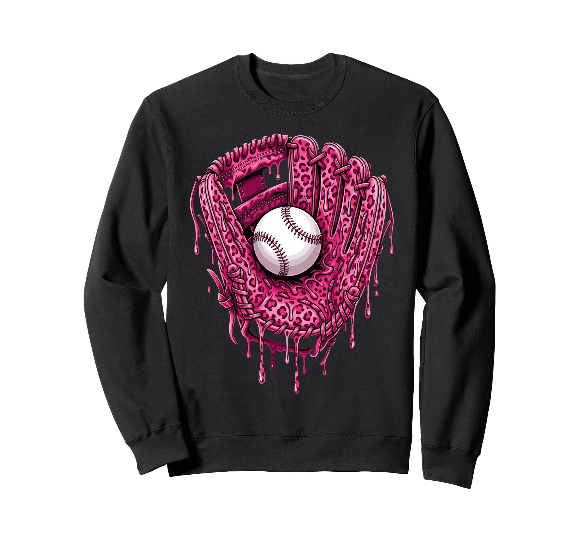 Baseball Drip Leopard Pattern Sweatshirt - Novelty Apparel Men Women - T-Shirt, Sweatshirt, Hoodie