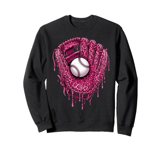 Baseball Drip Leopard Pattern Sweatshirt - Novelty Apparel Men Women - T-Shirt, Sweatshirt, Hoodie