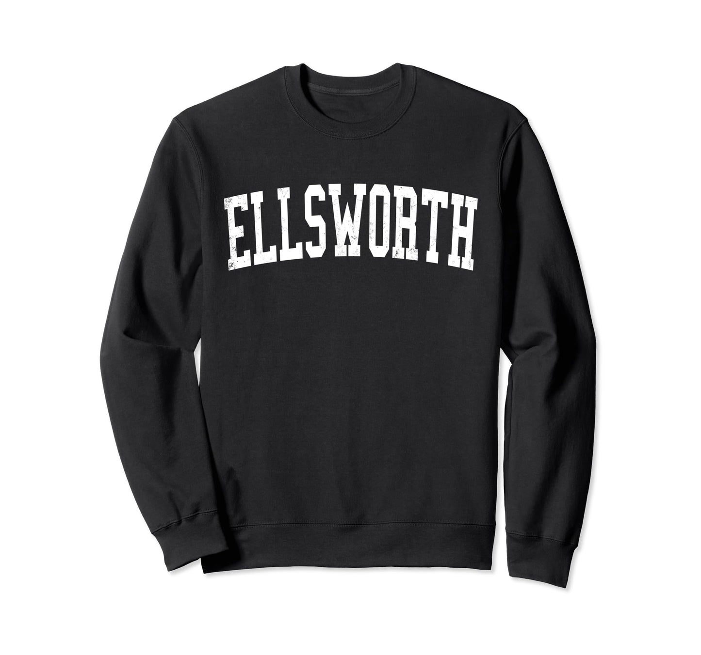 Ellsworth Me Distressed White Sweatshirt - Casual Everyday Wear Unisex - T-Shirt, Sweatshirt, Hoodie
