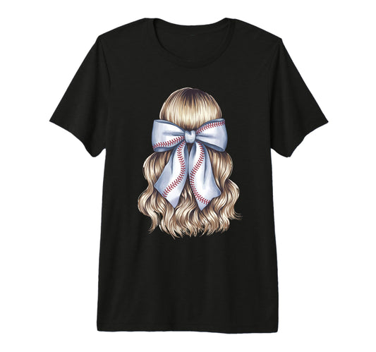 Baseball Coquette Bow Baseball Mom T-Shirt - Custom Art Print Men Women - T-Shirt, Sweatshirt, Hoodie