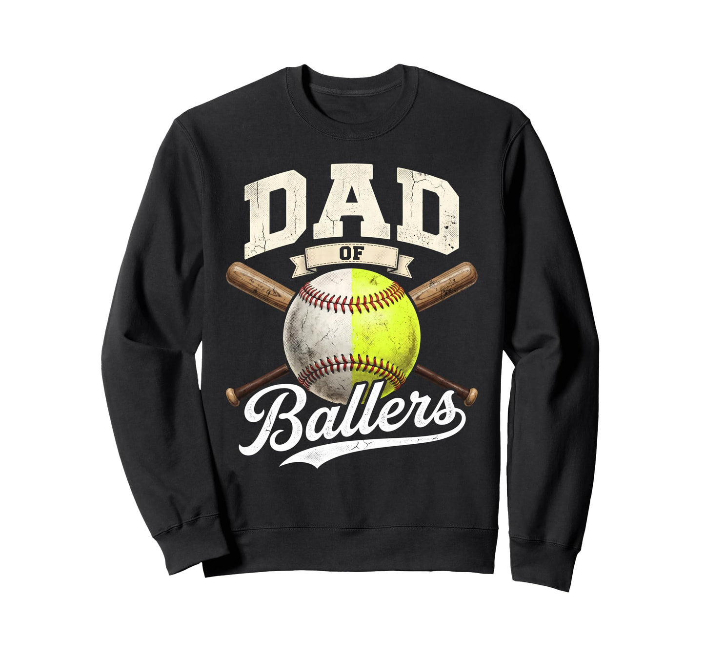 Dad Ballers Baseball Softball Sweatshirt - Minimalist Print Men Women - T-Shirt, Sweatshirt, Hoodie