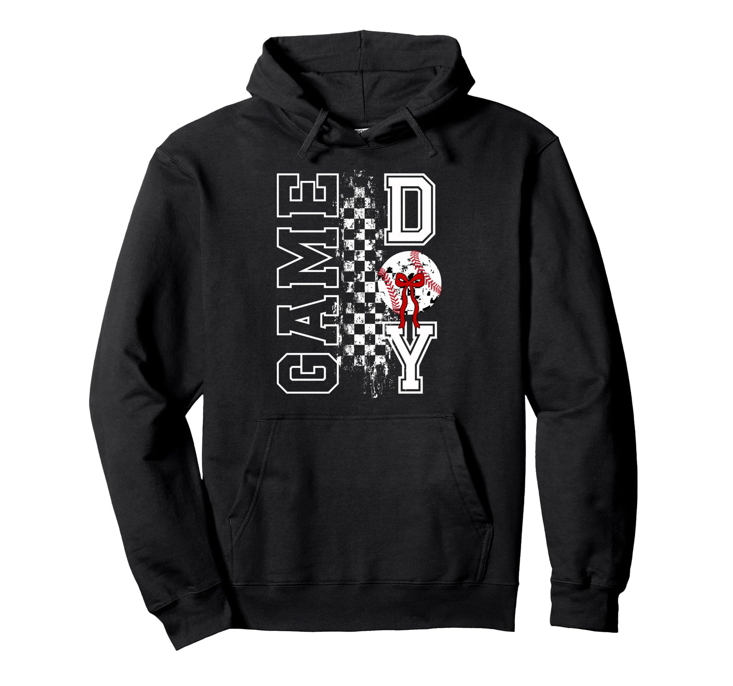 Baseball Game Day Bow Game Day Baseball Hoodie - Novelty Apparel Unisex - T-Shirt, Sweatshirt, Hoodie