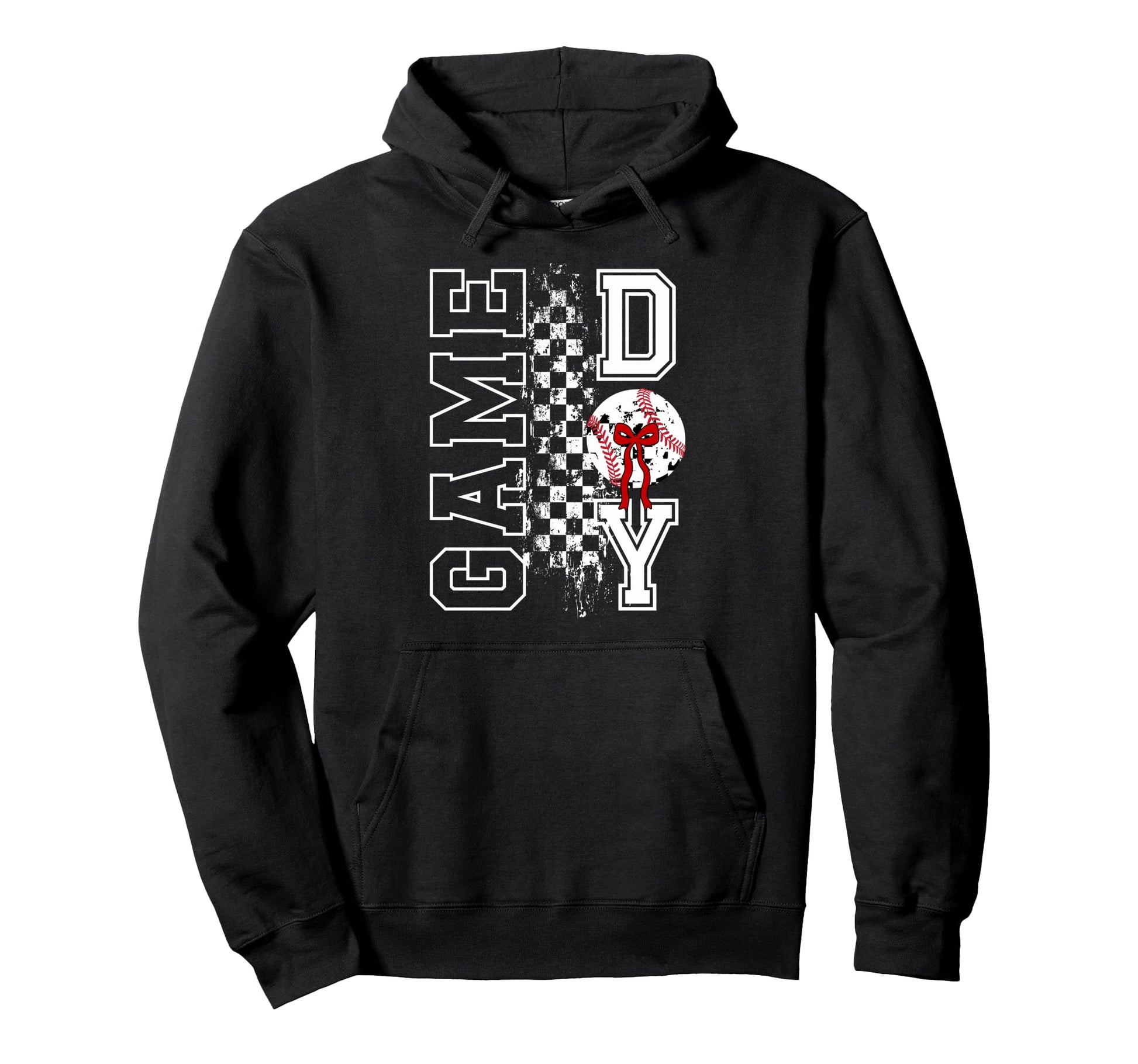 Baseball Game Day Bow Game Day Baseball Hoodie - Novelty Apparel Unisex - T-Shirt, Sweatshirt, Hoodie