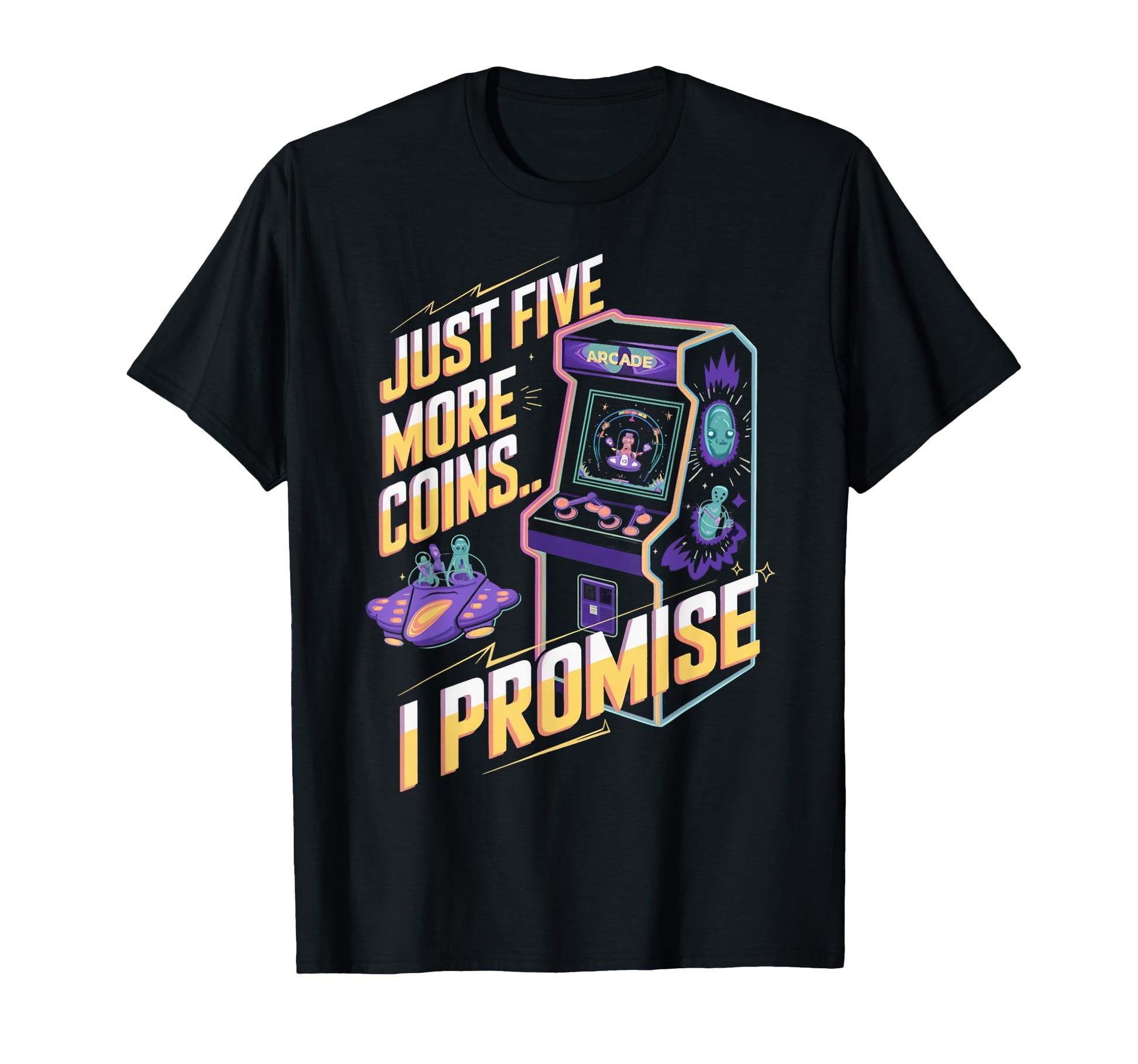 Just Five More Coins Arcade Gamer Gaming T-Shirt - Custom Art Print Unisex - T-Shirt, Sweatshirt, Hoodie