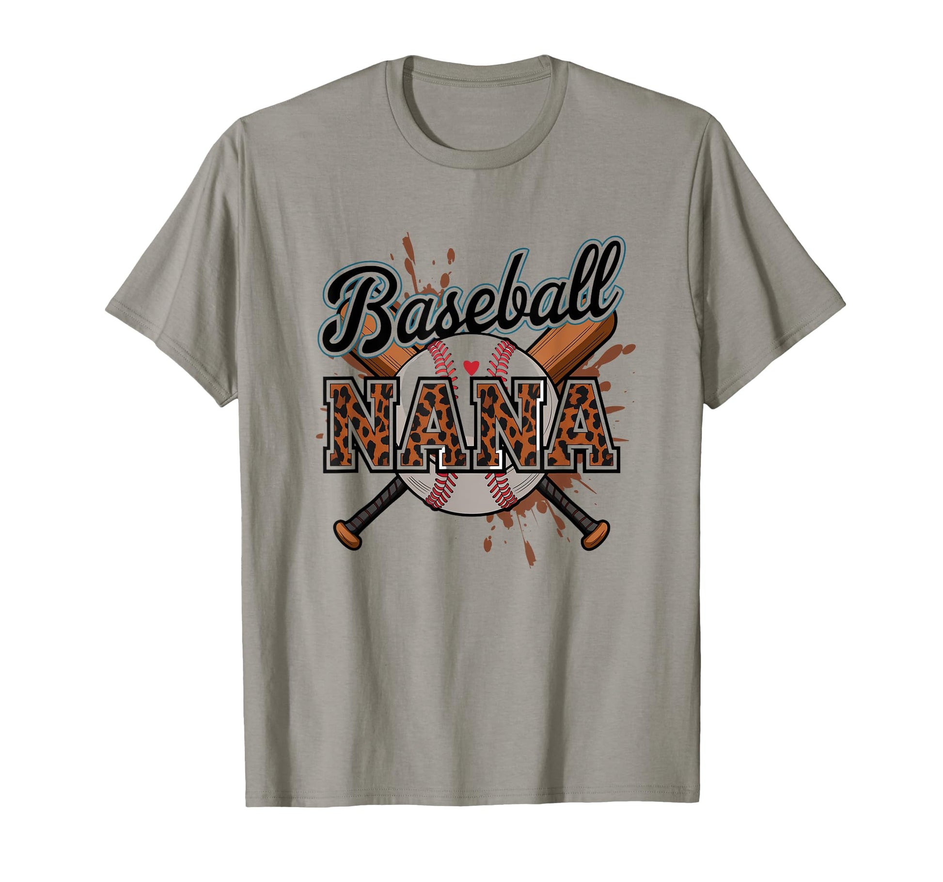 Baseball Nana Leopard Softball Grandma T-Shirt - Fun Novelty Design Unisex - T-Shirt, Sweatshirt, Hoodie